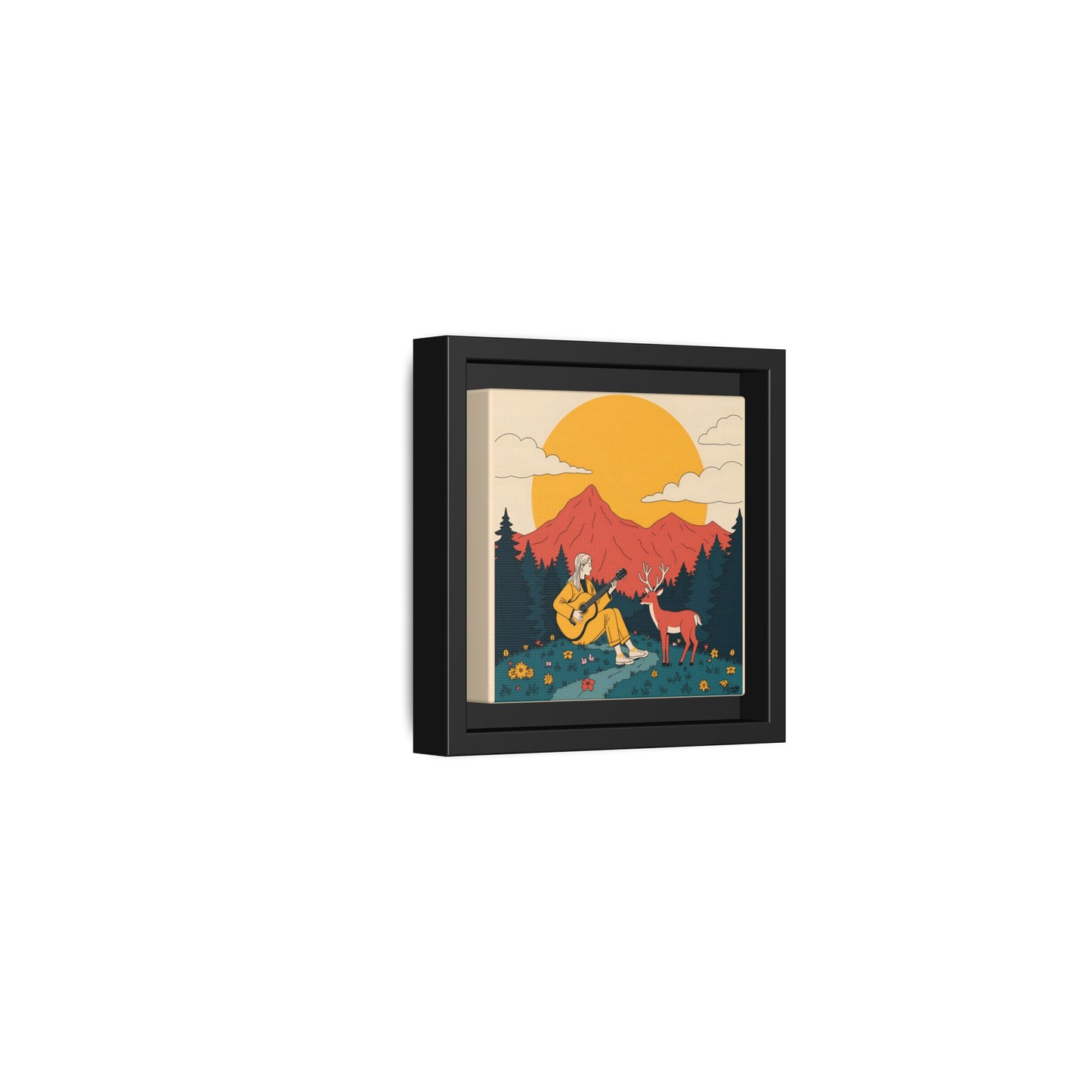 "Fawn Melody 02" Framed Canvas Art Print Canvas