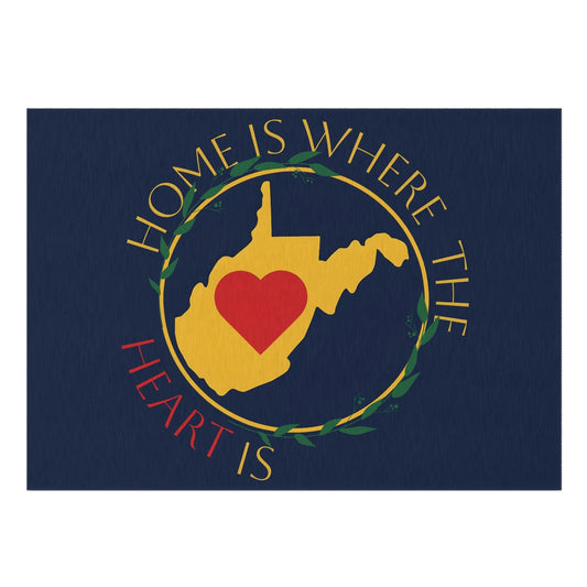 Outdoor Rug - "WV Home is Where The Heart Is" design by Nicodemus Studios