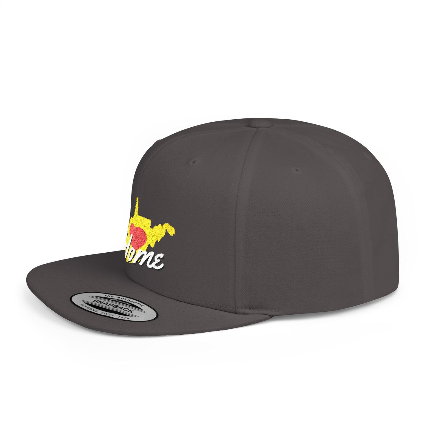 Flat Bill Snapback Hat | West Virginia Home Love-Dark Colors