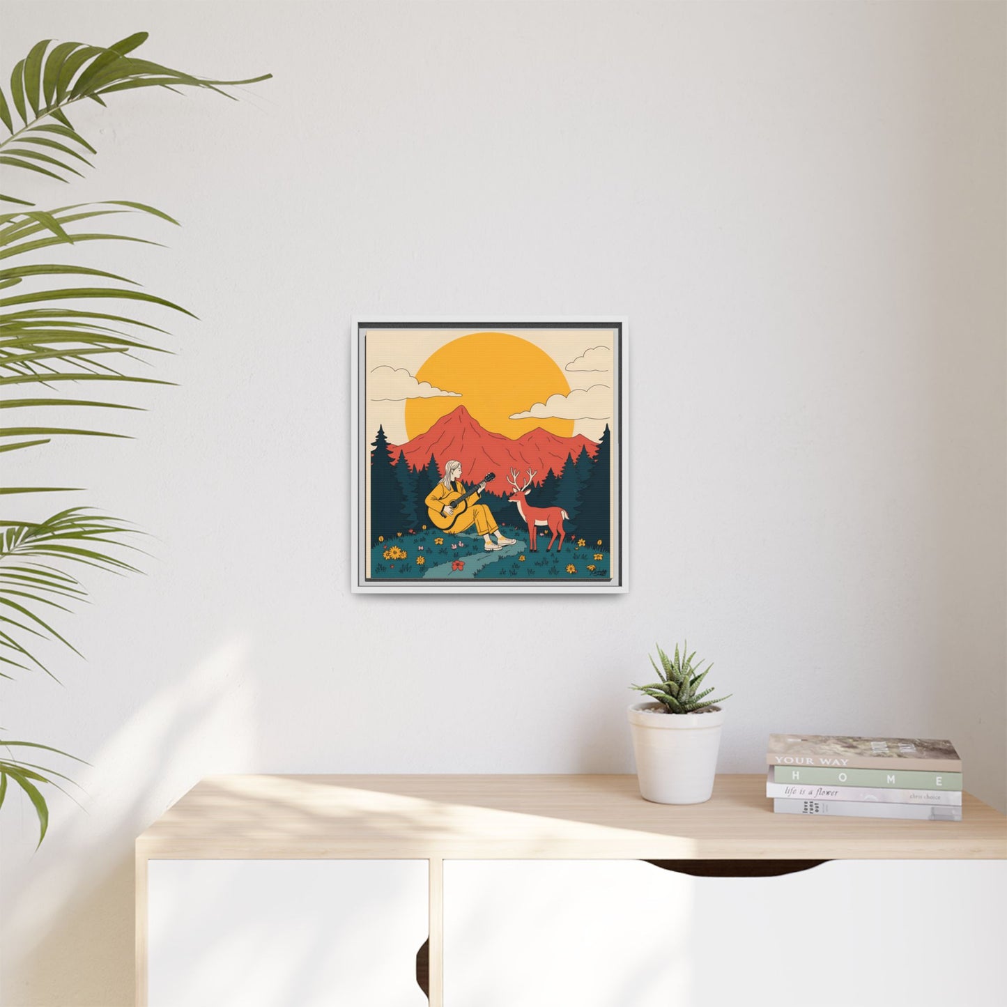 "Fawn Melody 02" Framed Canvas Art Print Canvas