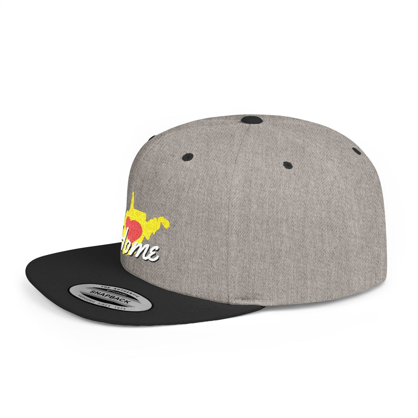 Flat Bill Snapback Hat | West Virginia Home Love-Dark Colors