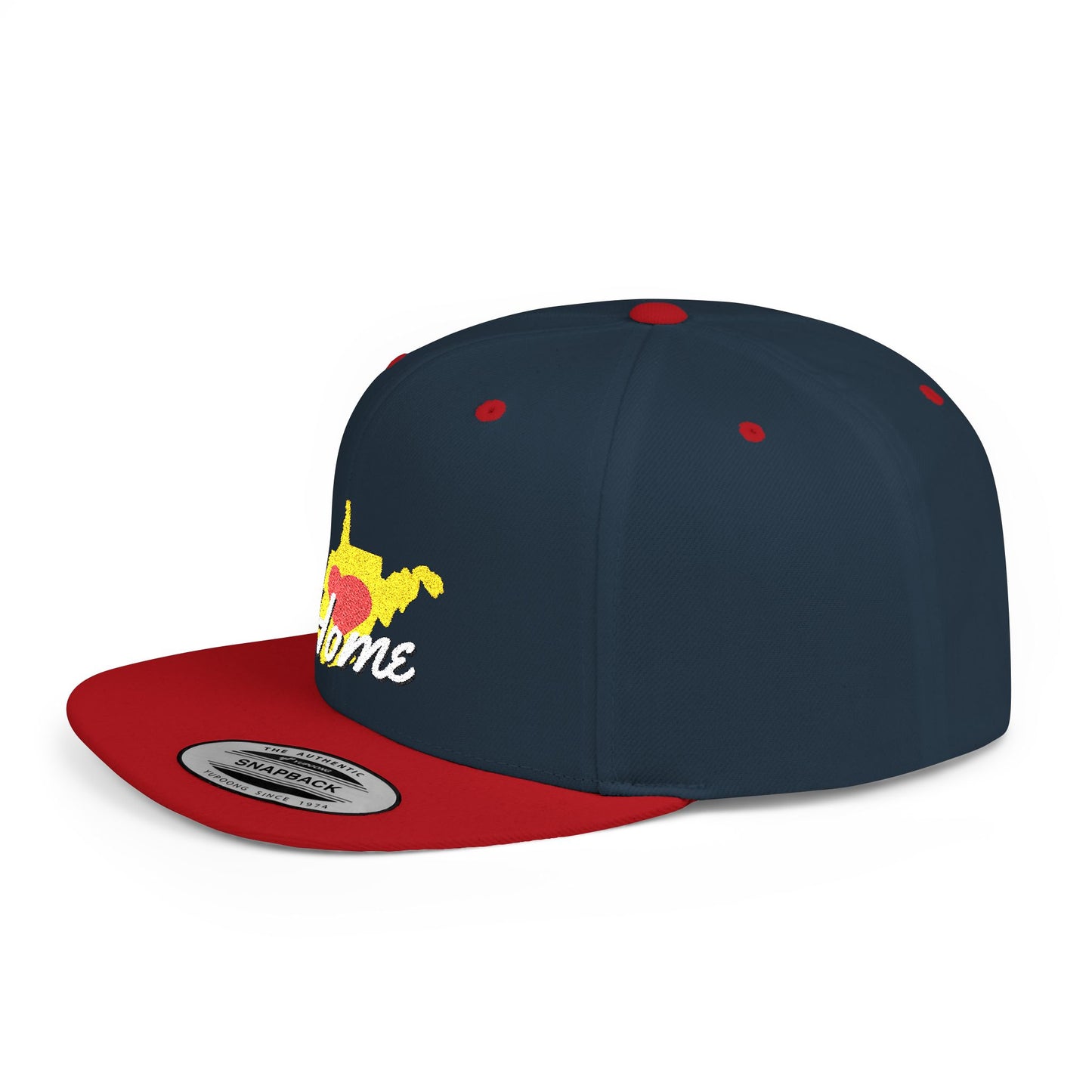 Flat Bill Snapback Hat | West Virginia Home Love-Dark Colors