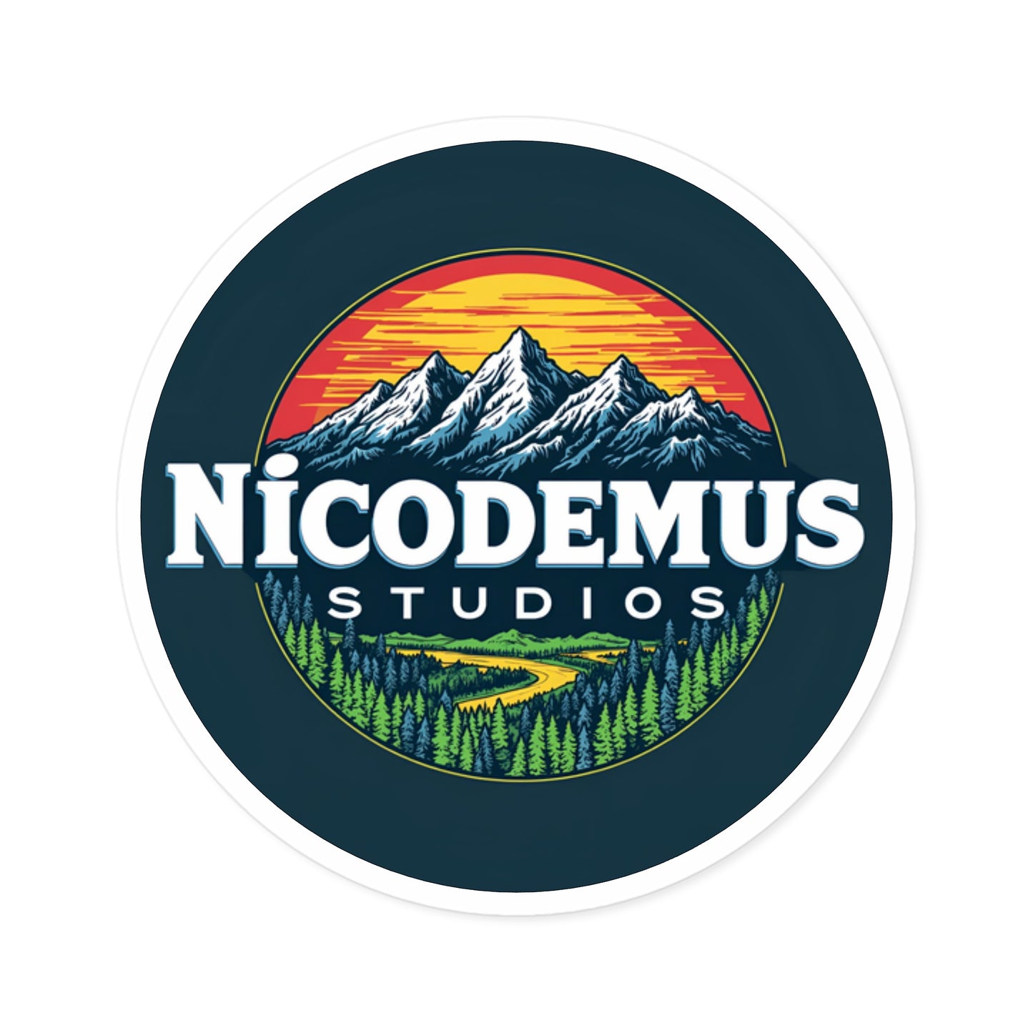 Nicodemus Studios Logo Round Stickers - Indoor/Outdoor 2" × 2" Round White Paper products