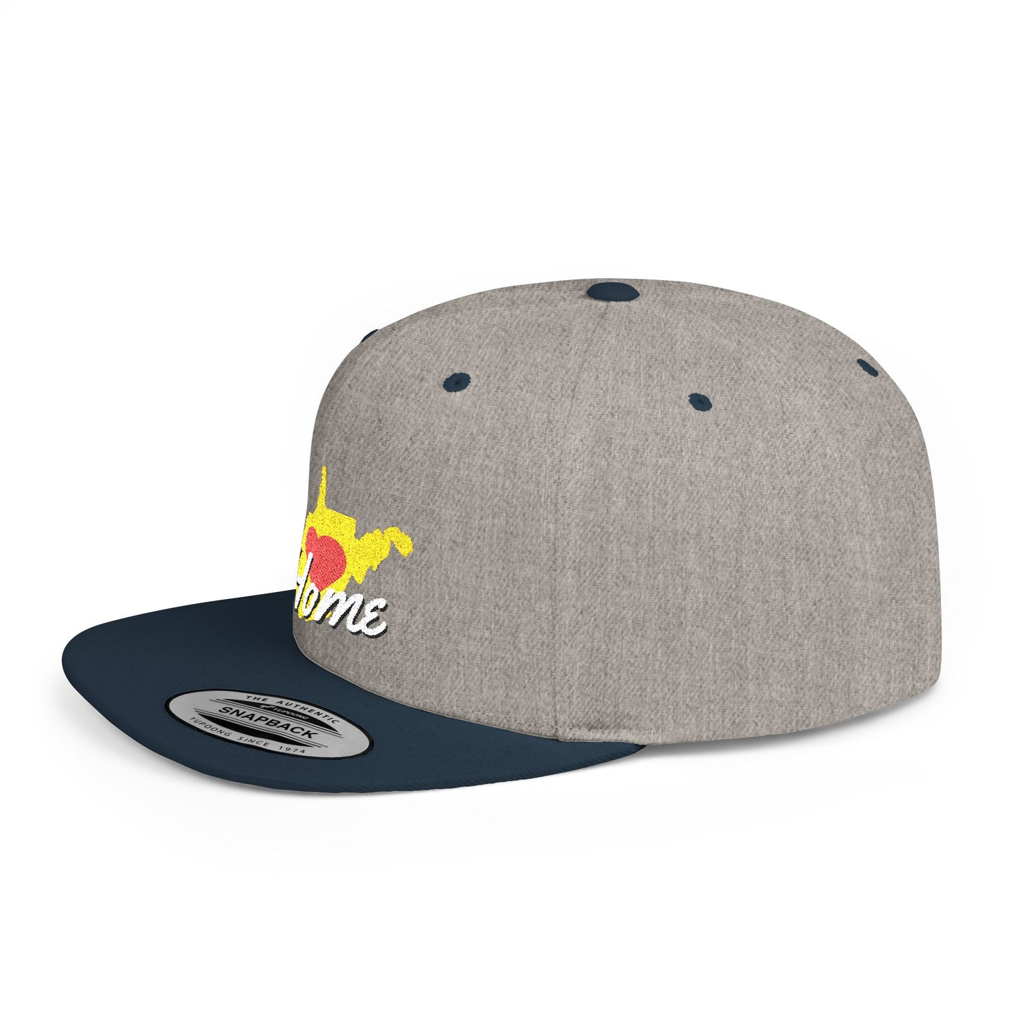 Flat Bill Snapback Hat | West Virginia Home Love-Dark Colors