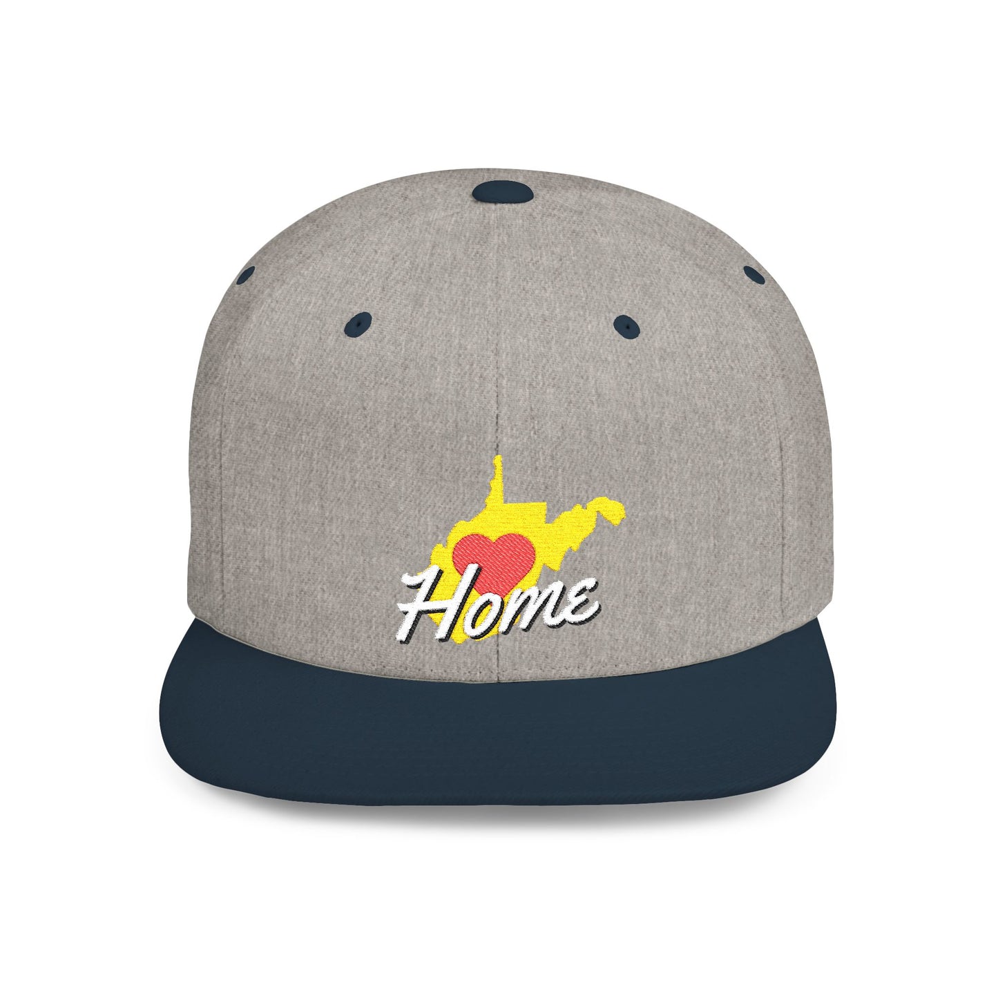 Flat Bill Snapback Hat | West Virginia Home Love-Dark Colors