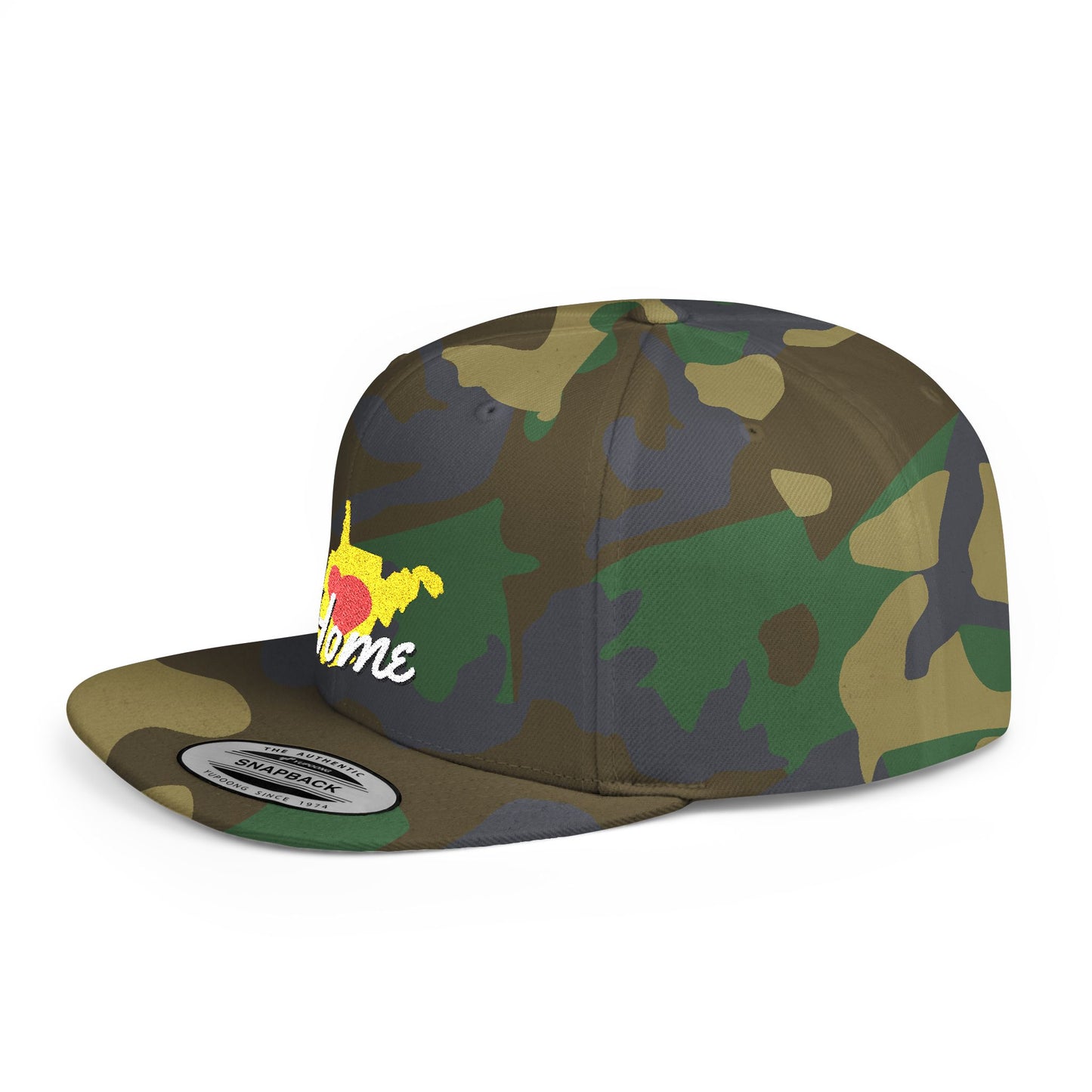 Flat Bill Snapback Hat | West Virginia Home Love-Dark Colors