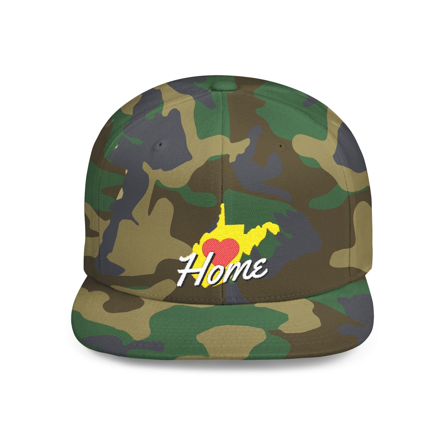 Flat Bill Snapback Hat | West Virginia Home Love-Dark Colors