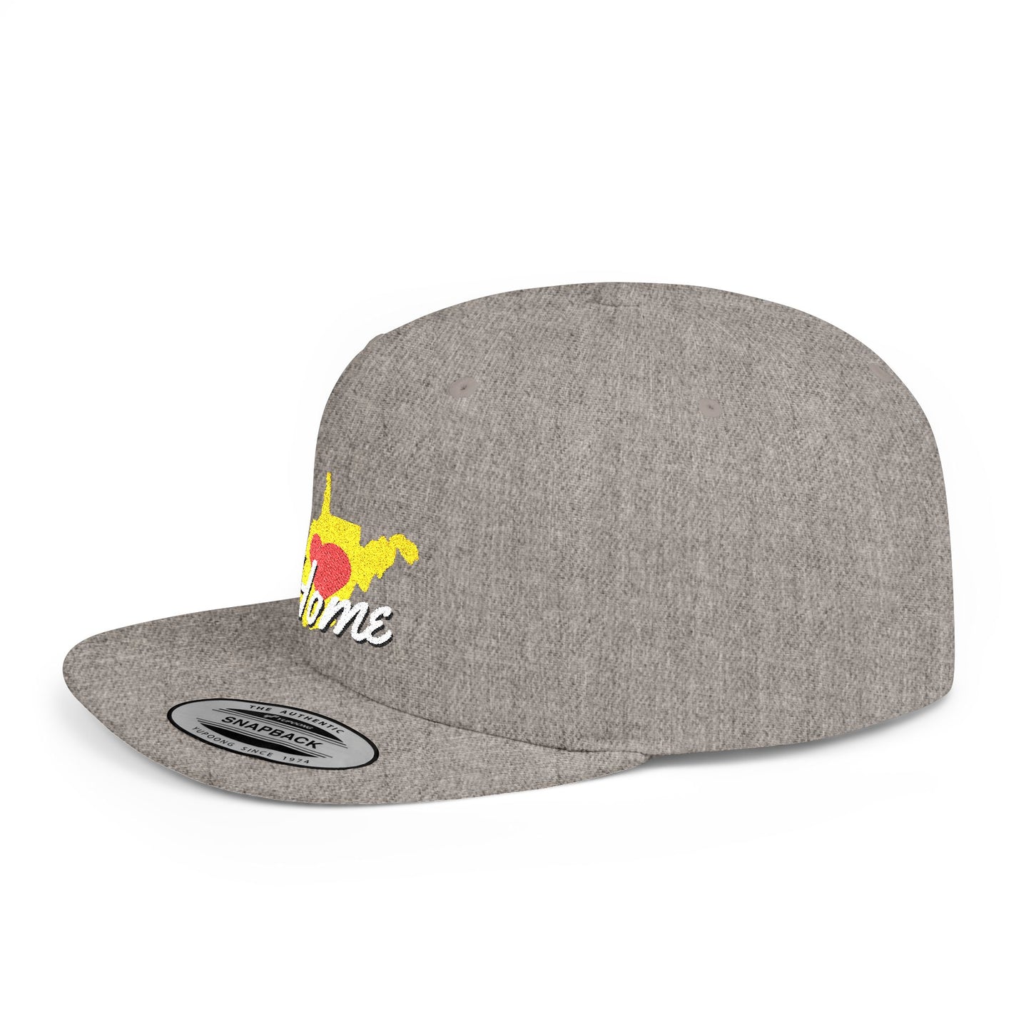 Flat Bill Snapback Hat | West Virginia Home Love-Dark Colors