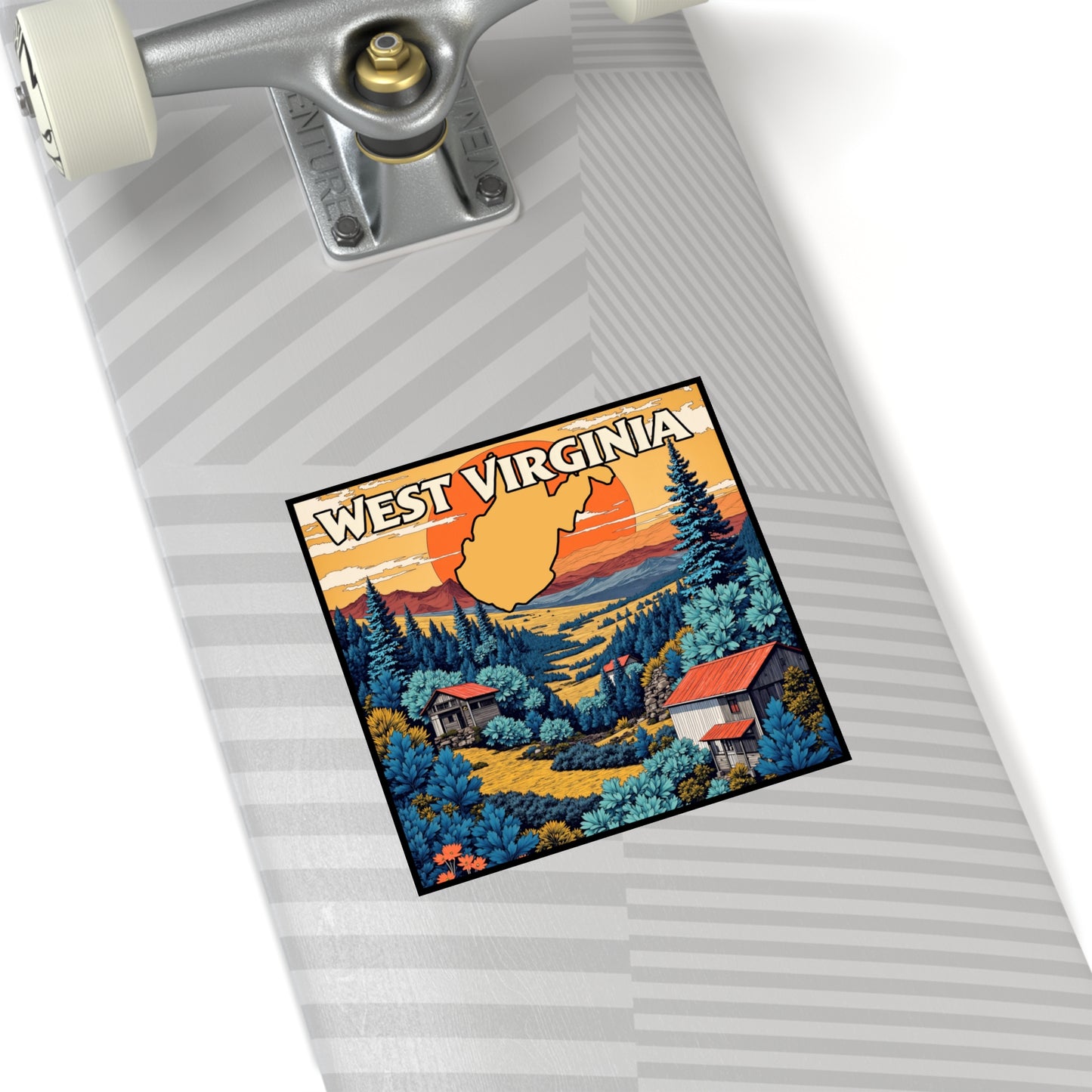 WV "Golden Summer" Square Indoor/Outdoor sticker-Nicodemus Studios