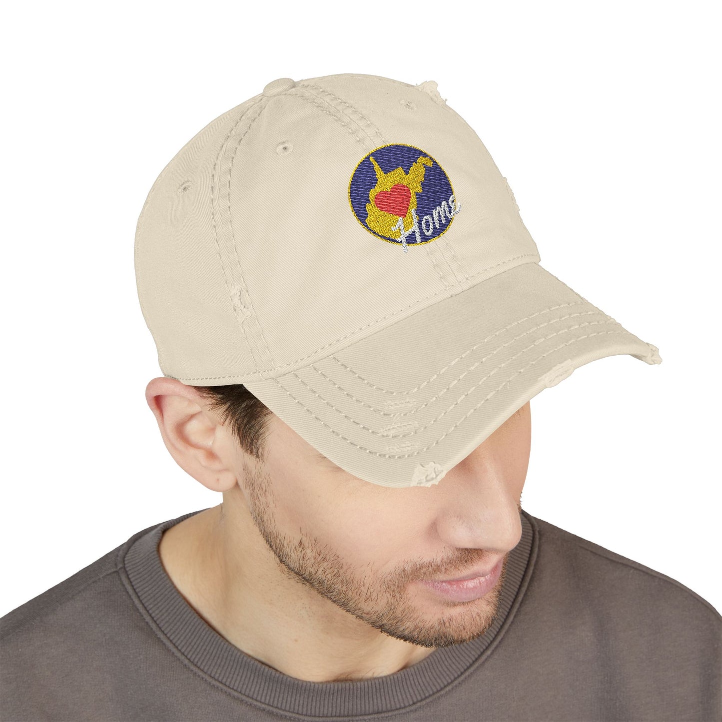 Embroidered Distressed Dad Hat | West Virginia Home-Nicodemus Studios