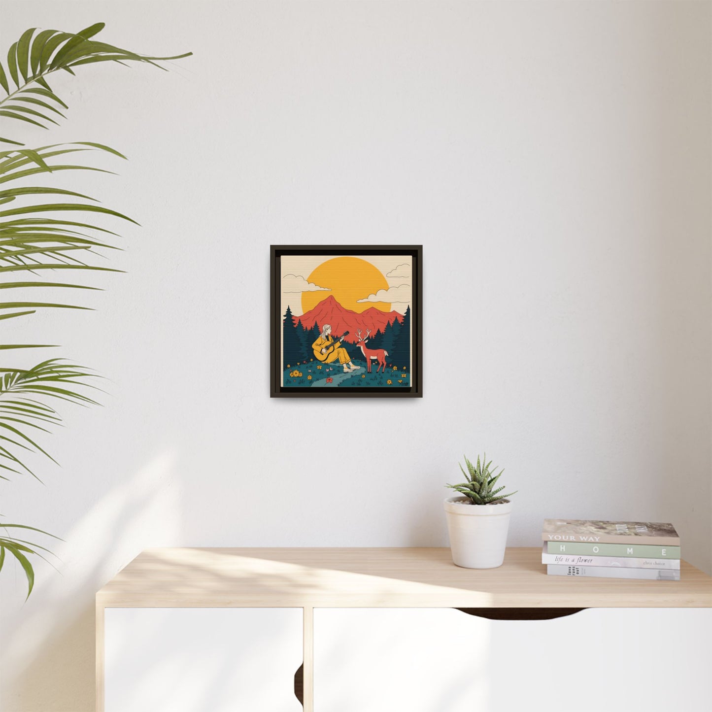 "Fawn Melody 02" Framed Canvas Art Print Canvas