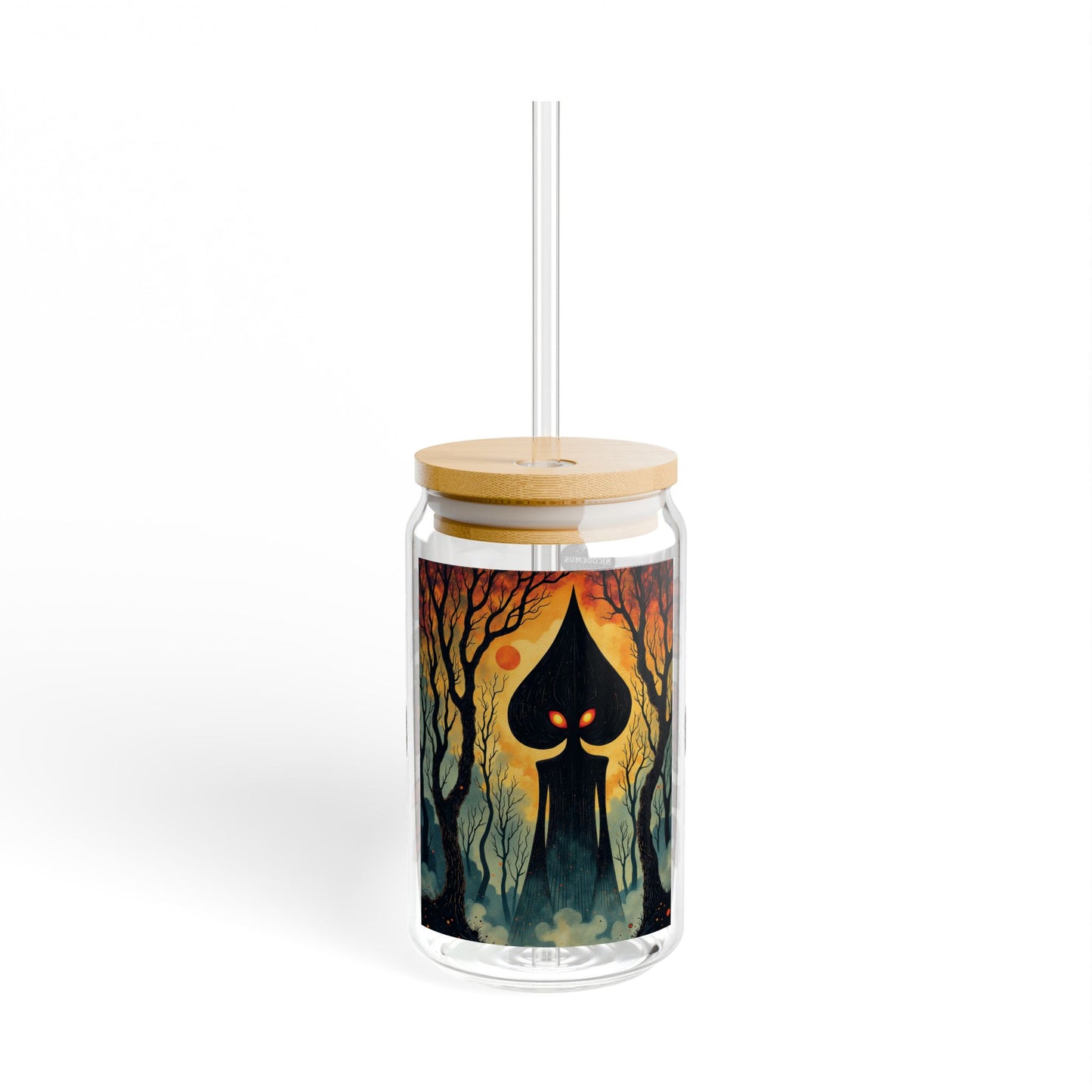16oz Eco-Friendly Sipper Glass | Braxie The Flatwoods Monster-Nicodemus Studios