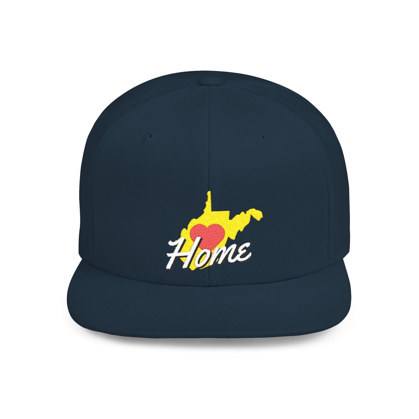 Flat Bill Snapback Hat | West Virginia Home Love-Dark Colors