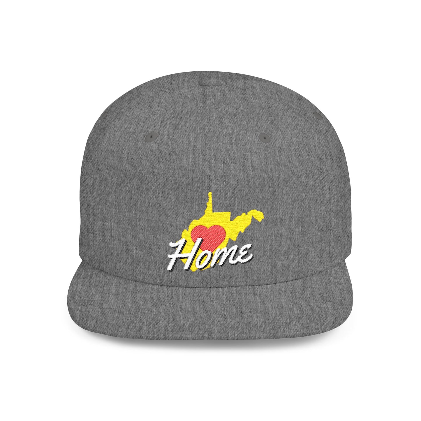 Flat Bill Snapback Hat | West Virginia Home Love-Dark Colors