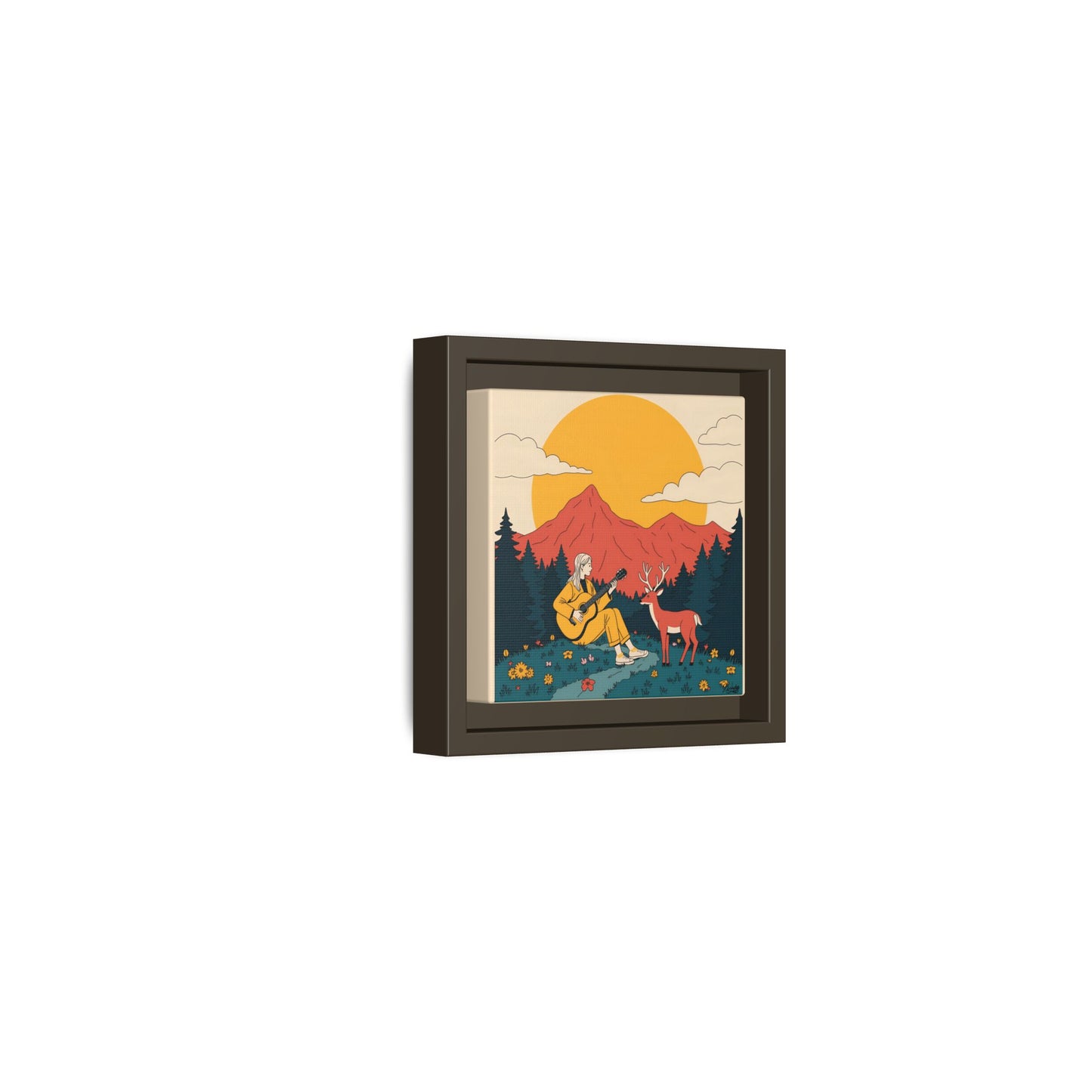 "Fawn Melody 02" Framed Canvas Art Print Canvas