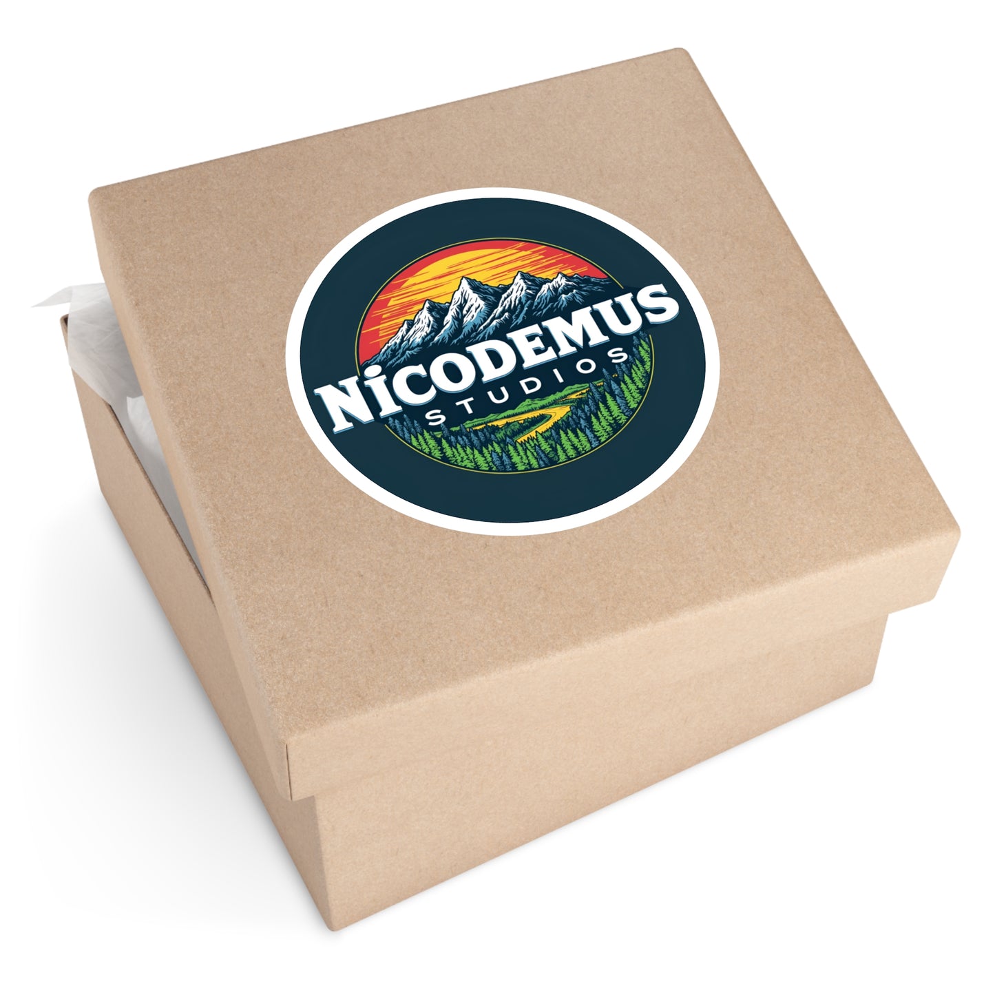 Nicodemus Studios Logo Round Stickers - Indoor/Outdoor Paper products
