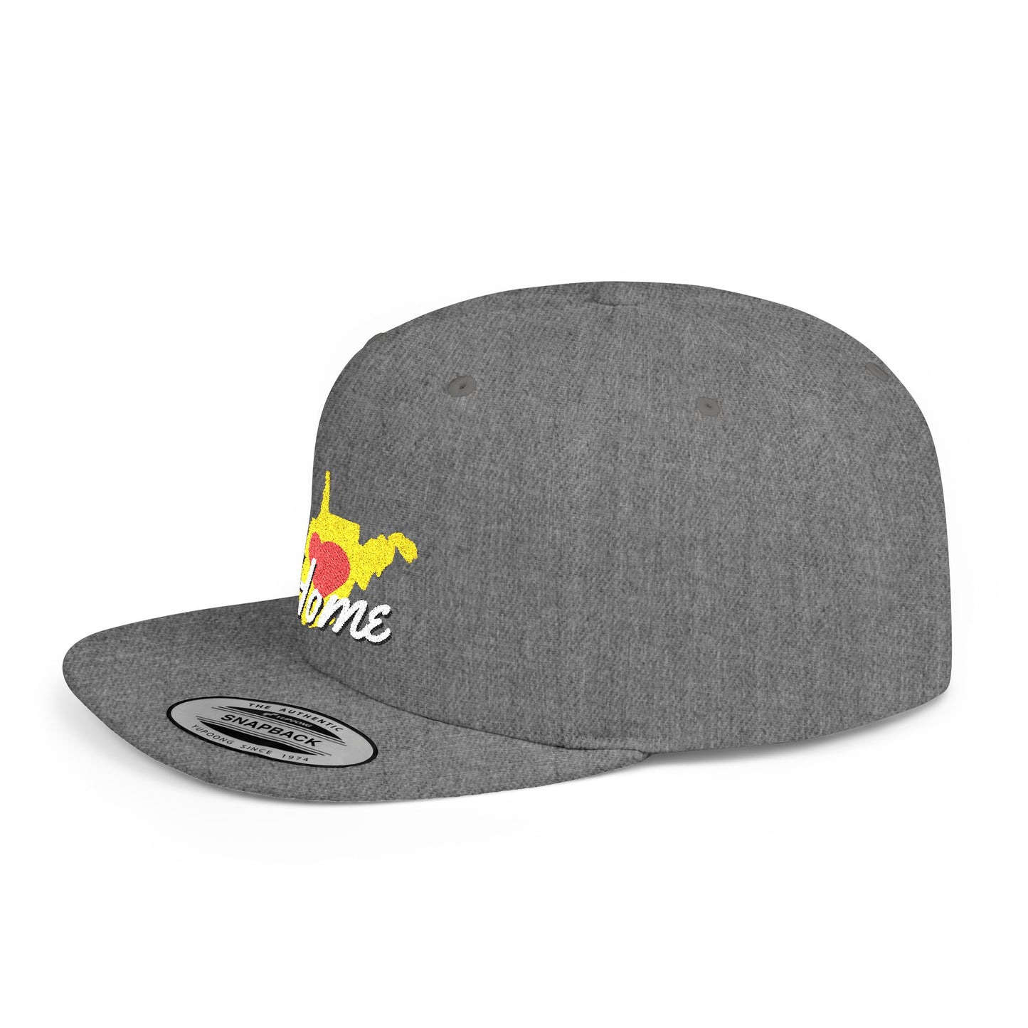 Flat Bill Snapback Hat | West Virginia Home Love-Dark Colors