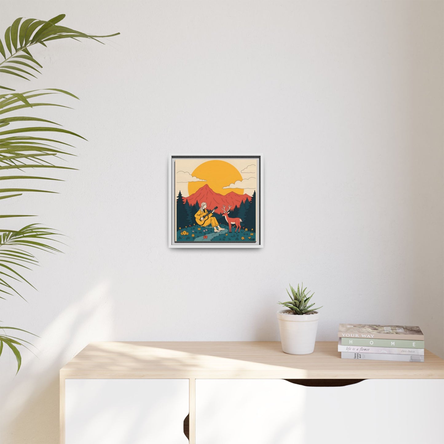 "Fawn Melody 02" Framed Canvas Art Print Canvas
