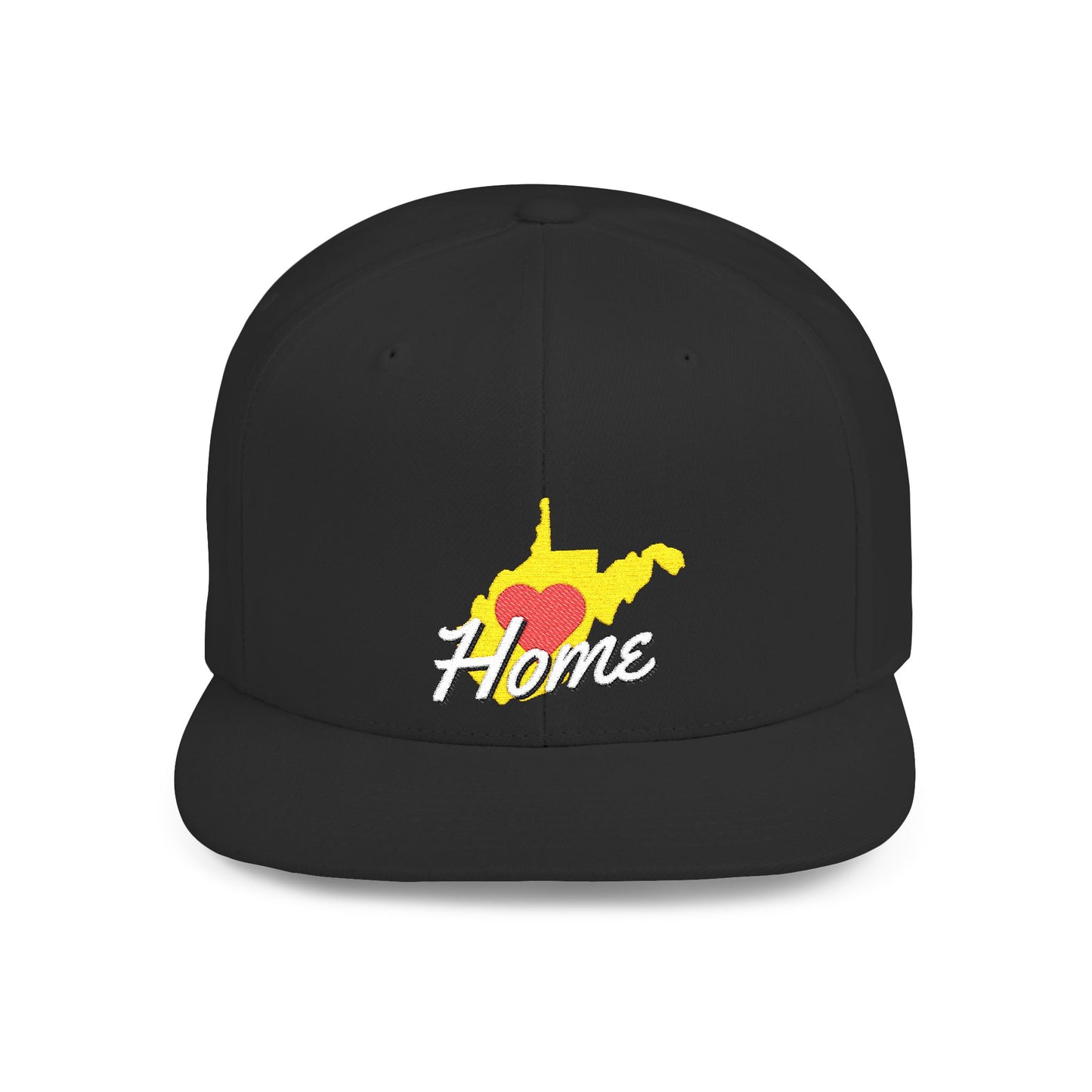 Flat Bill Snapback Hat | West Virginia Home Love-Dark Colors