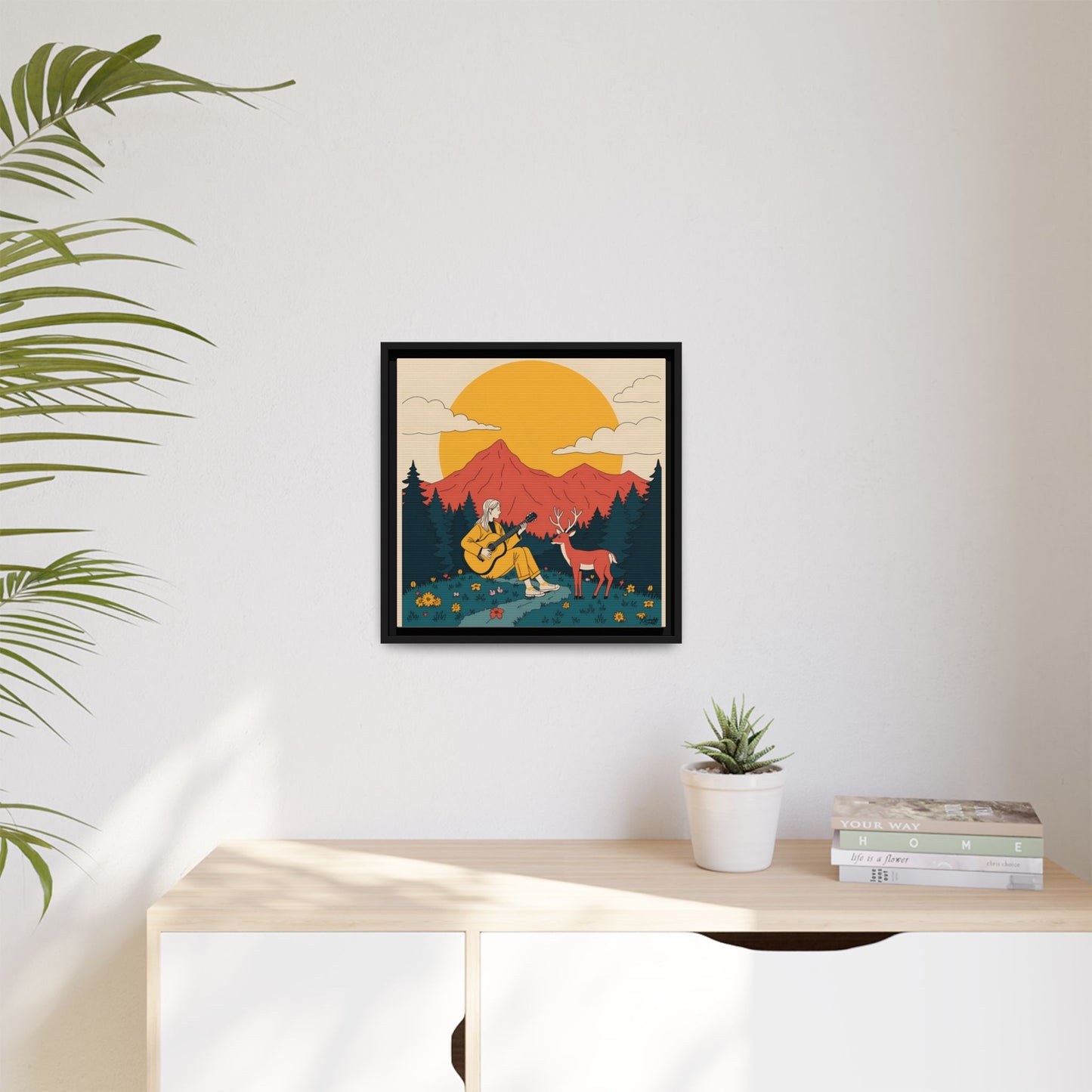 "Fawn Melody 02" Framed Canvas Art Print Canvas
