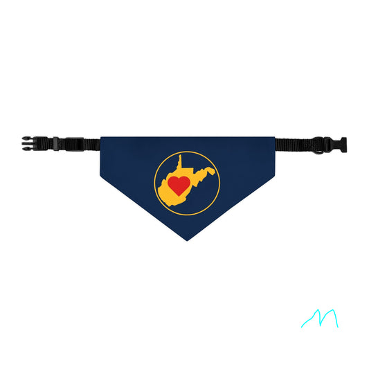 Pet Bandana Collar, Adjustable | Heart WV