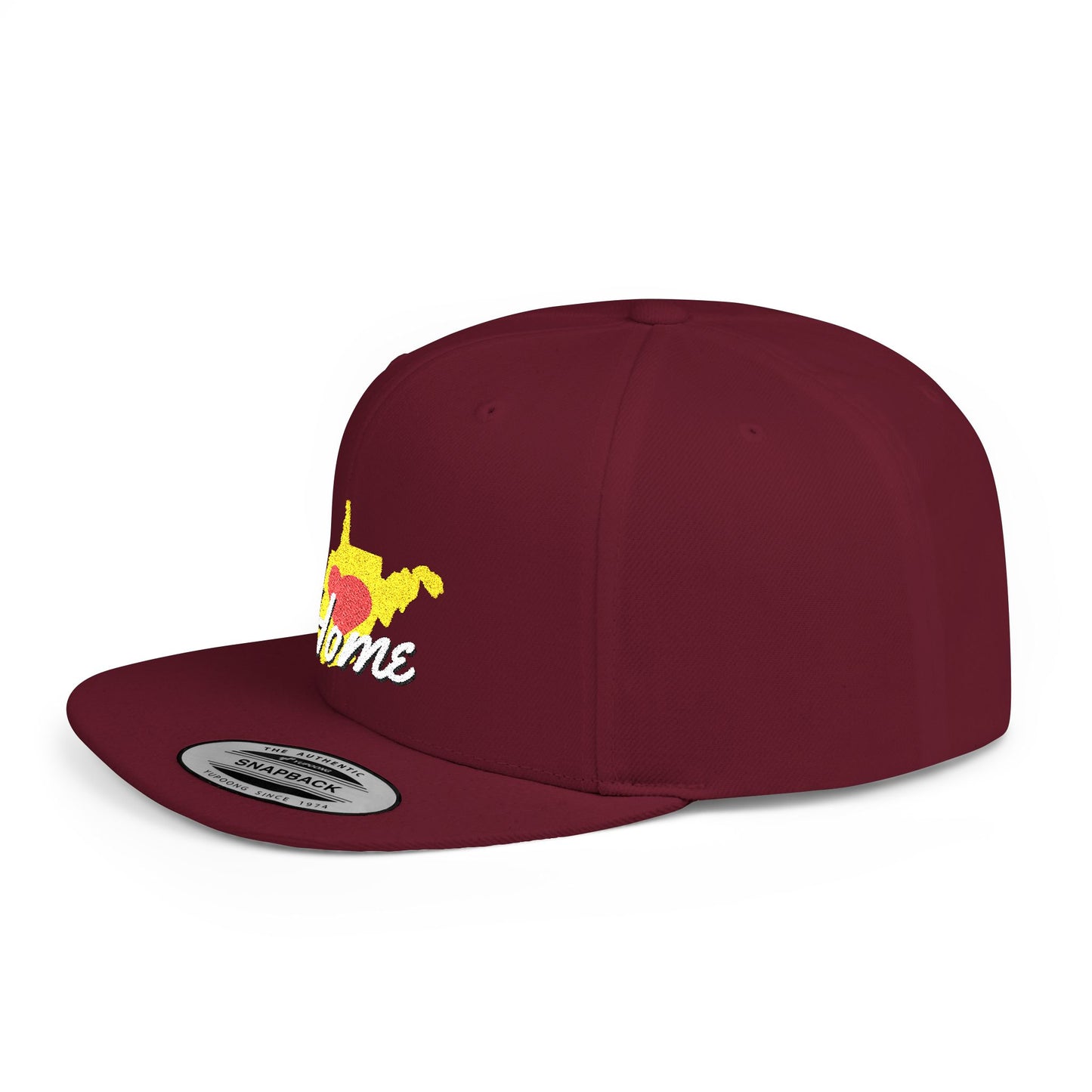 Flat Bill Snapback Hat | West Virginia Home Love-Dark Colors