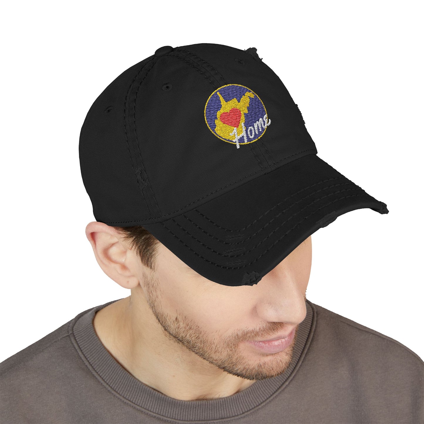 Embroidered Distressed Dad Hat | West Virginia Home-Nicodemus Studios