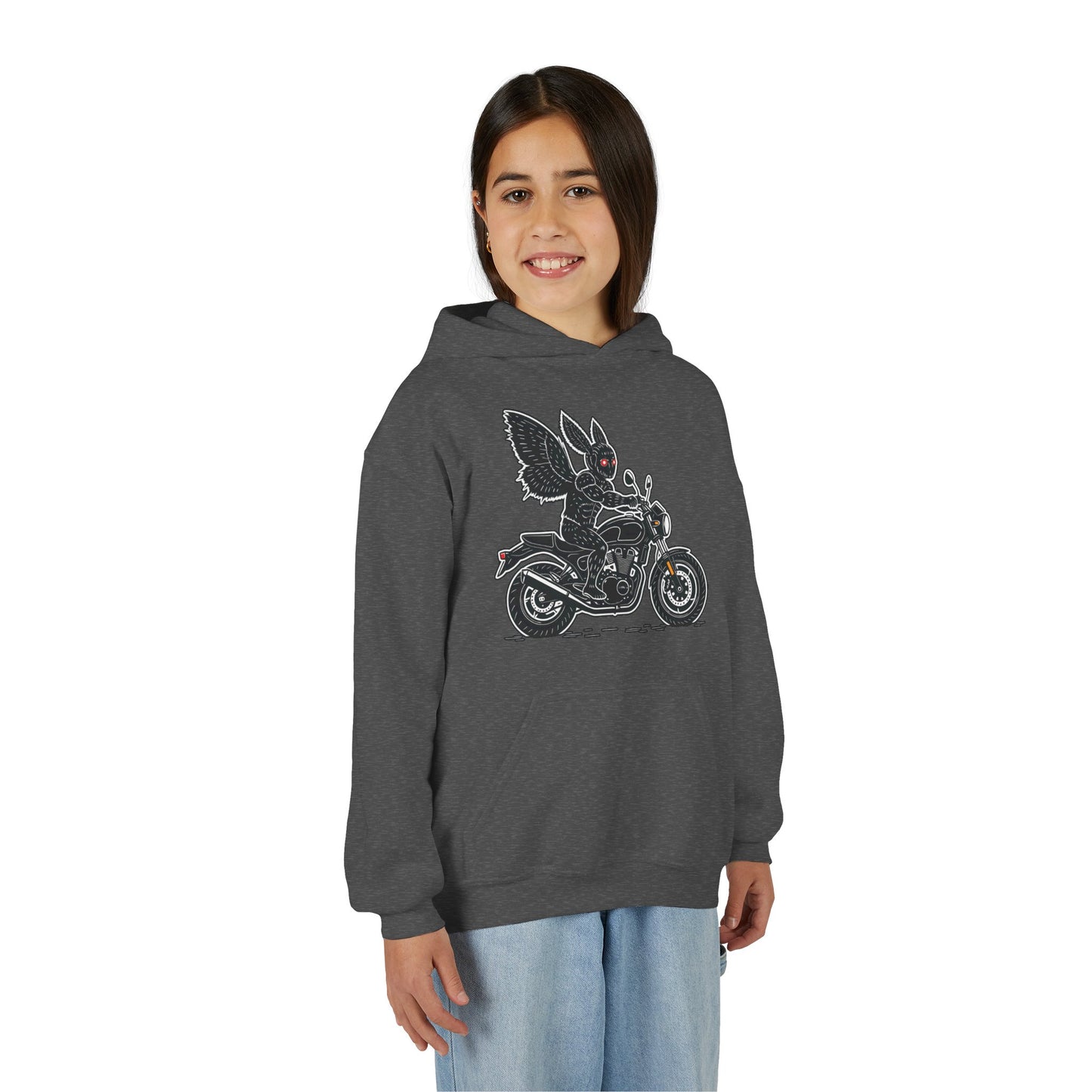 Cozy Youth Hoodie | Biker Mothman
