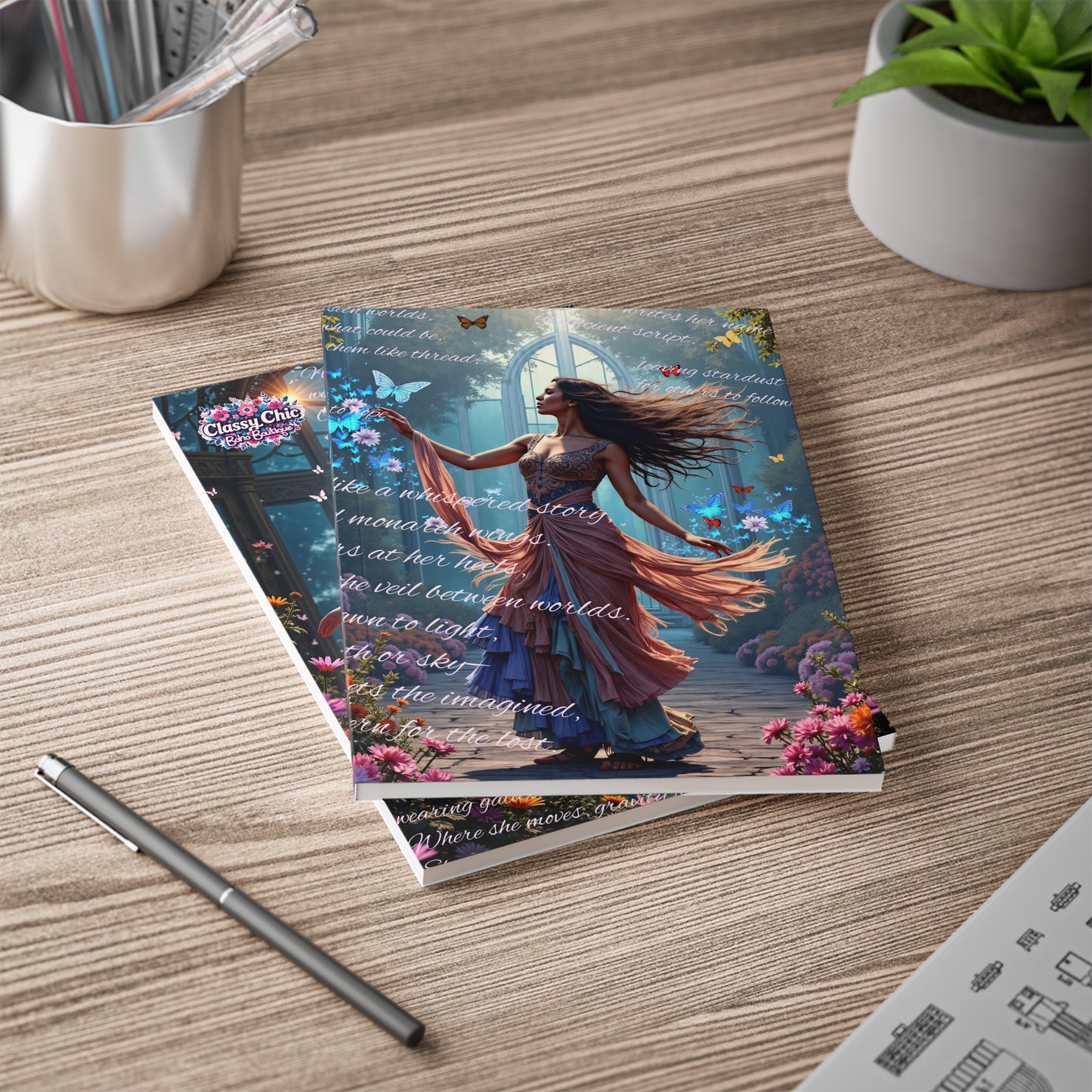 "Drawn to Light" Aesthetic Design Notebook | A5-Paper products-Printify-A5-Lined-Nicodemus Studios