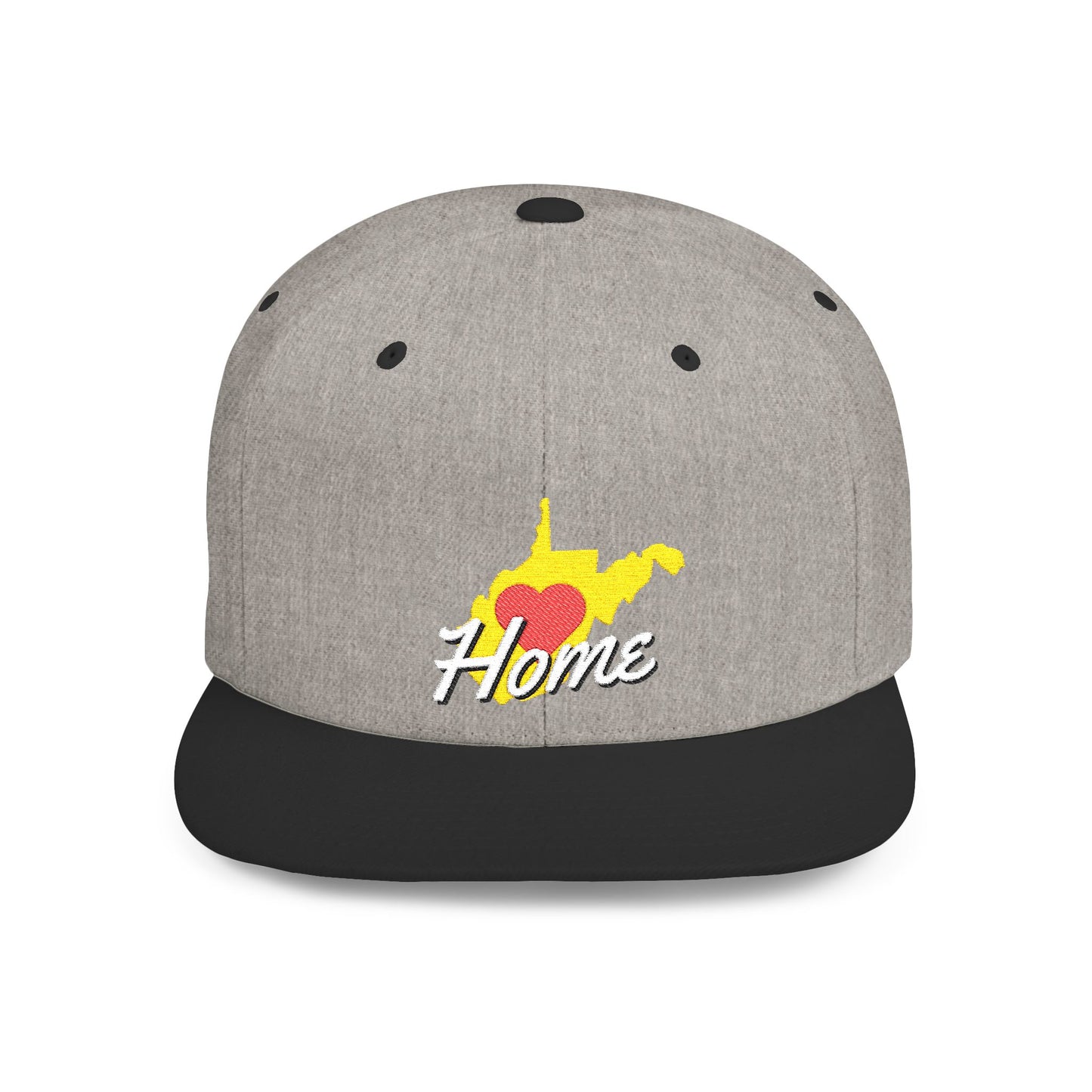 Flat Bill Snapback Hat | West Virginia Home Love-Dark Colors