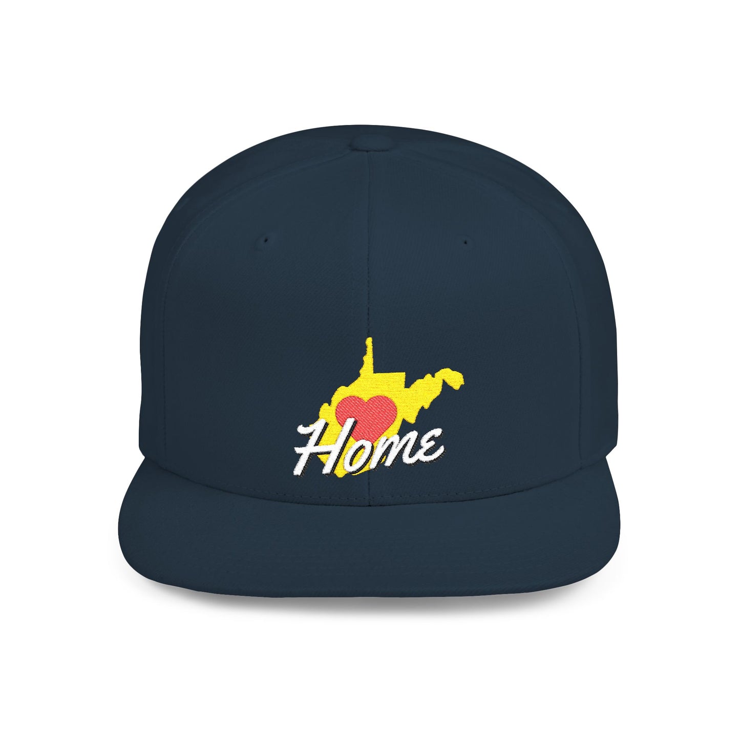 Flat Bill Snapback Hat | West Virginia Home Love-Dark Colors