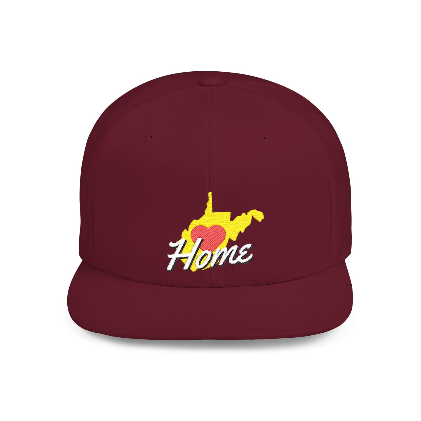 Flat Bill Snapback Hat | West Virginia Home Love-Dark Colors