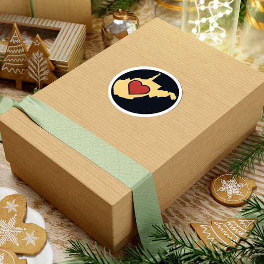 Kiss-Cut Stickers | Heart WV Vintage Navy & yellow