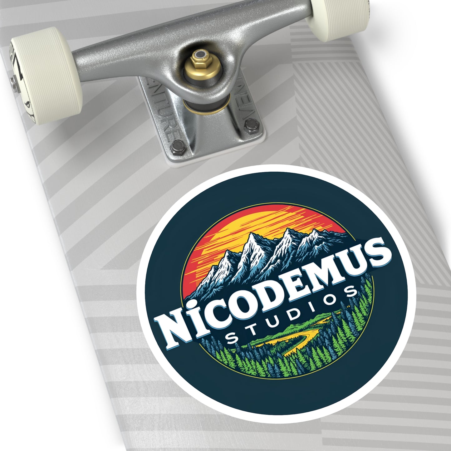 Nicodemus Studios Logo Round Stickers - Indoor/Outdoor Paper products