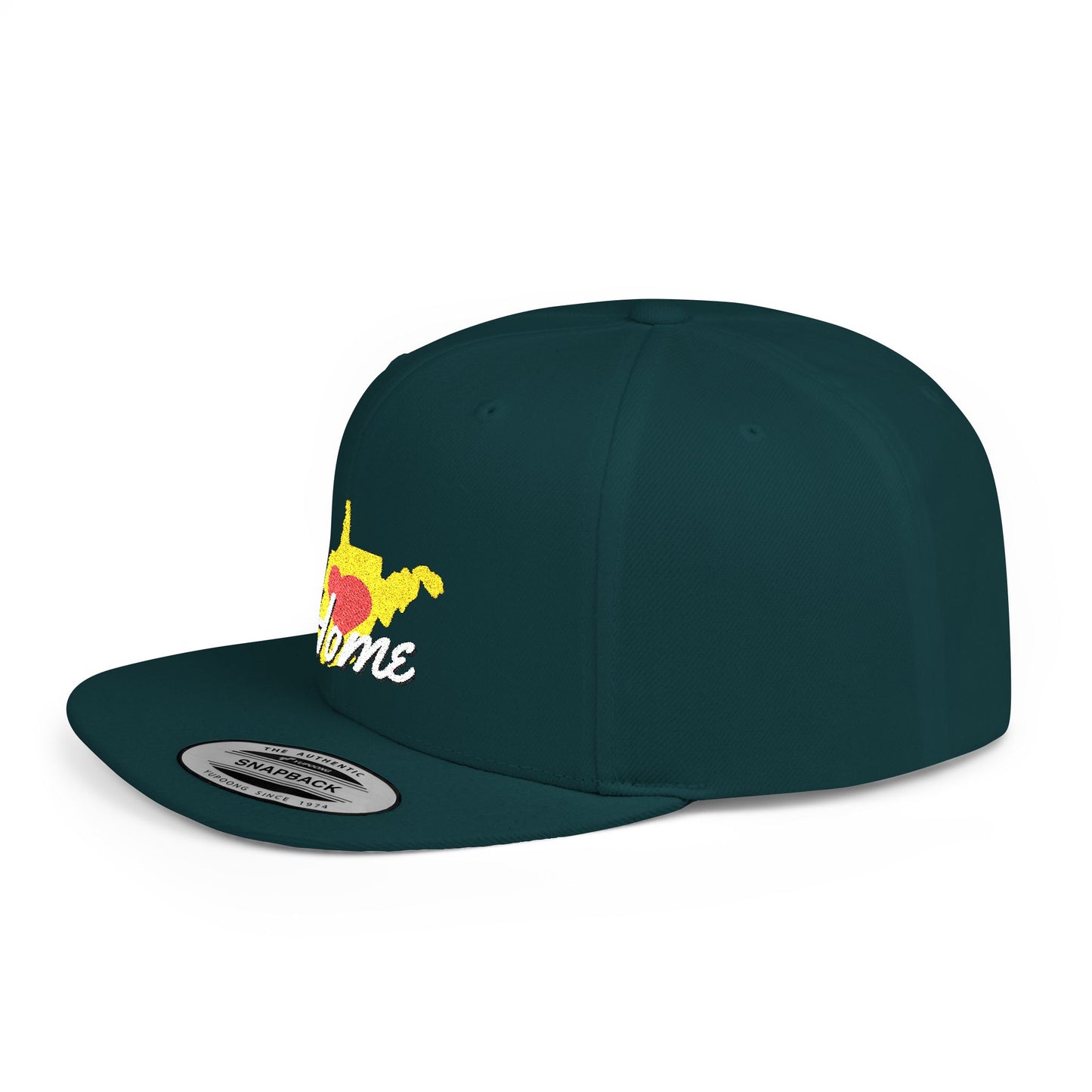 Flat Bill Snapback Hat | West Virginia Home Love-Dark Colors