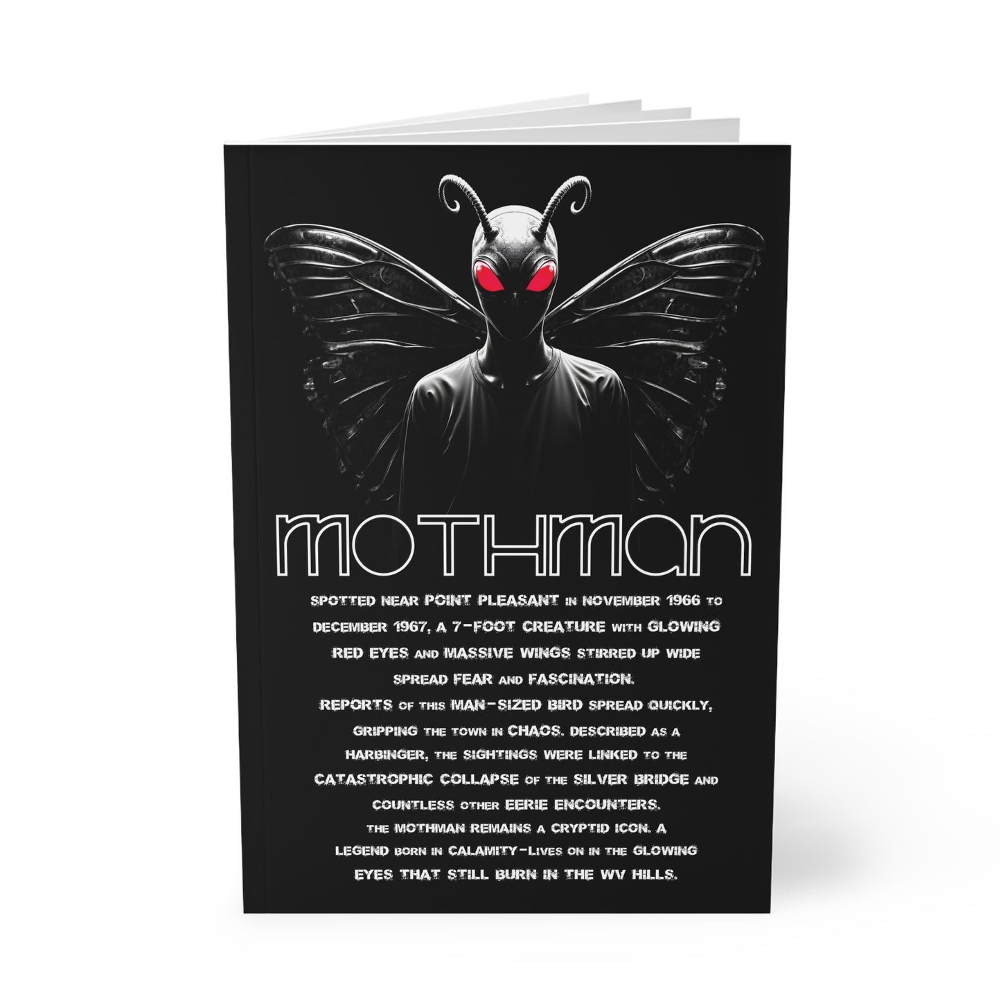 A5 Aesthetic Design Notebook | "Mothman" by Nicodemus Studios-Nicodemus Studios