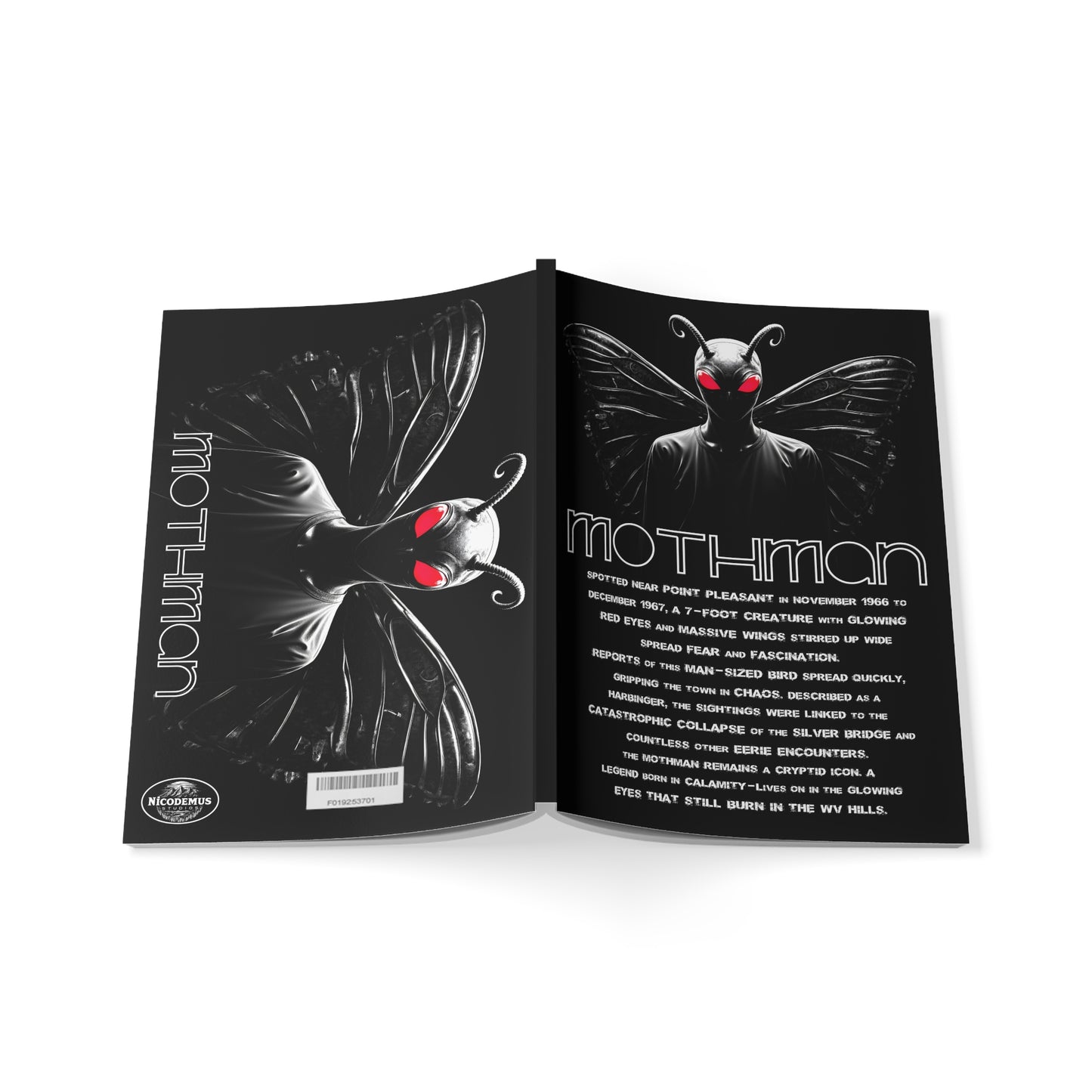 A5 Aesthetic Design Notebook | "Mothman" by Nicodemus Studios-Nicodemus Studios