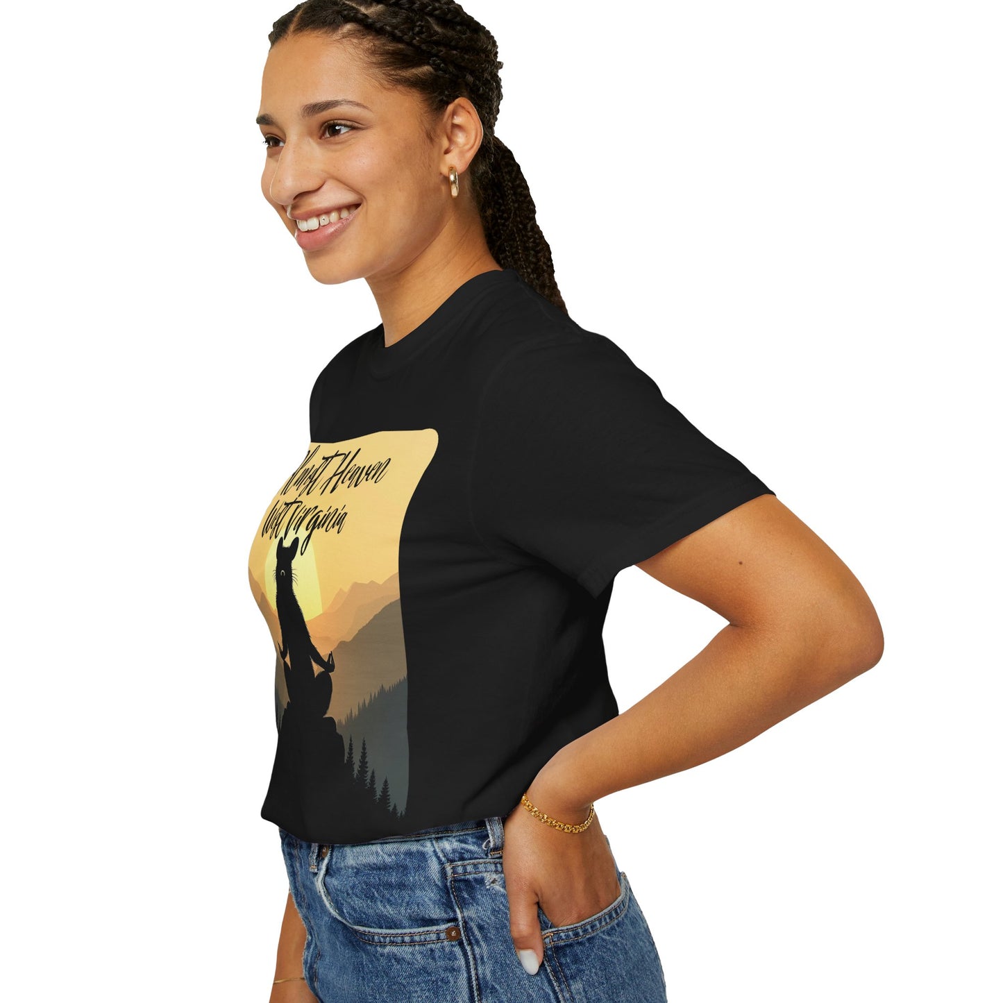 Almost Heaven West Virginia "Lotus Racoon" Garment-Dyed T-Shirt