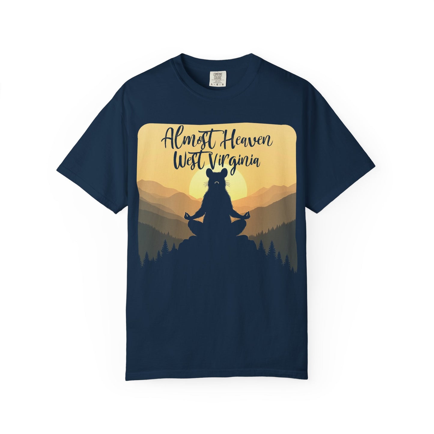 Almost Heaven West Virginia "Lotus Racoon" Garment-Dyed T-Shirt