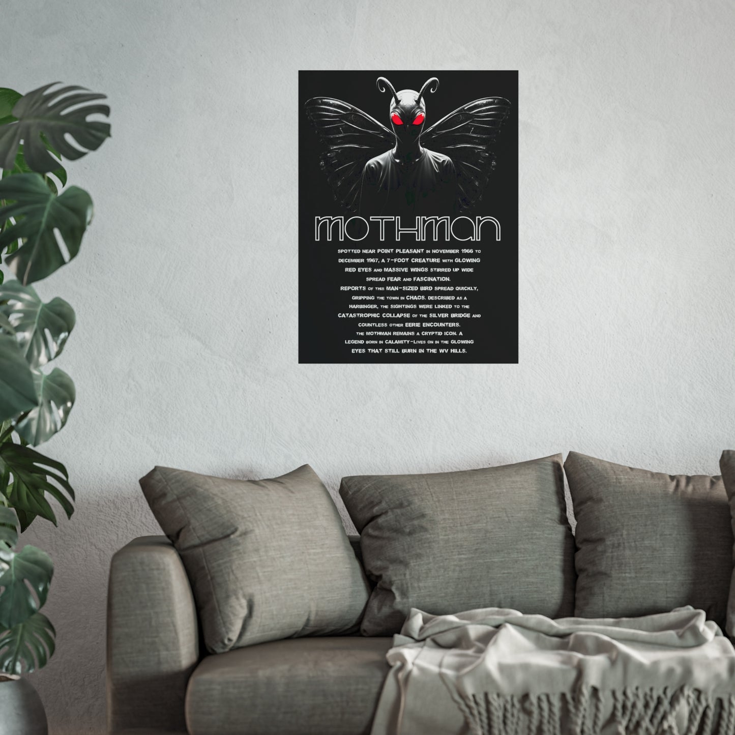 Art Poster | Mothman /w backstory-Nicodemus Studios
