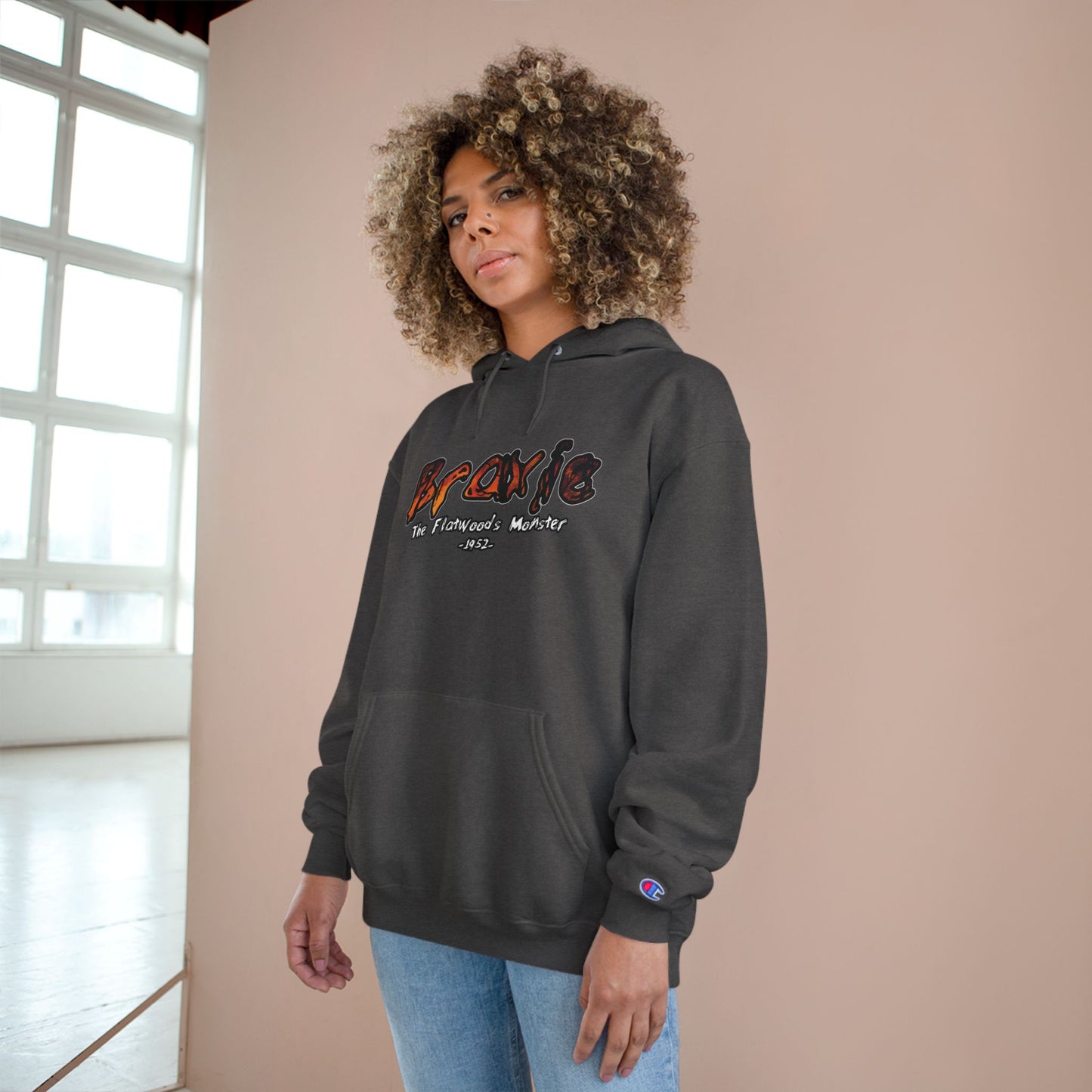 Champion Hoodie | Braxie The Flatwoods Monster-Nicodemus Studios