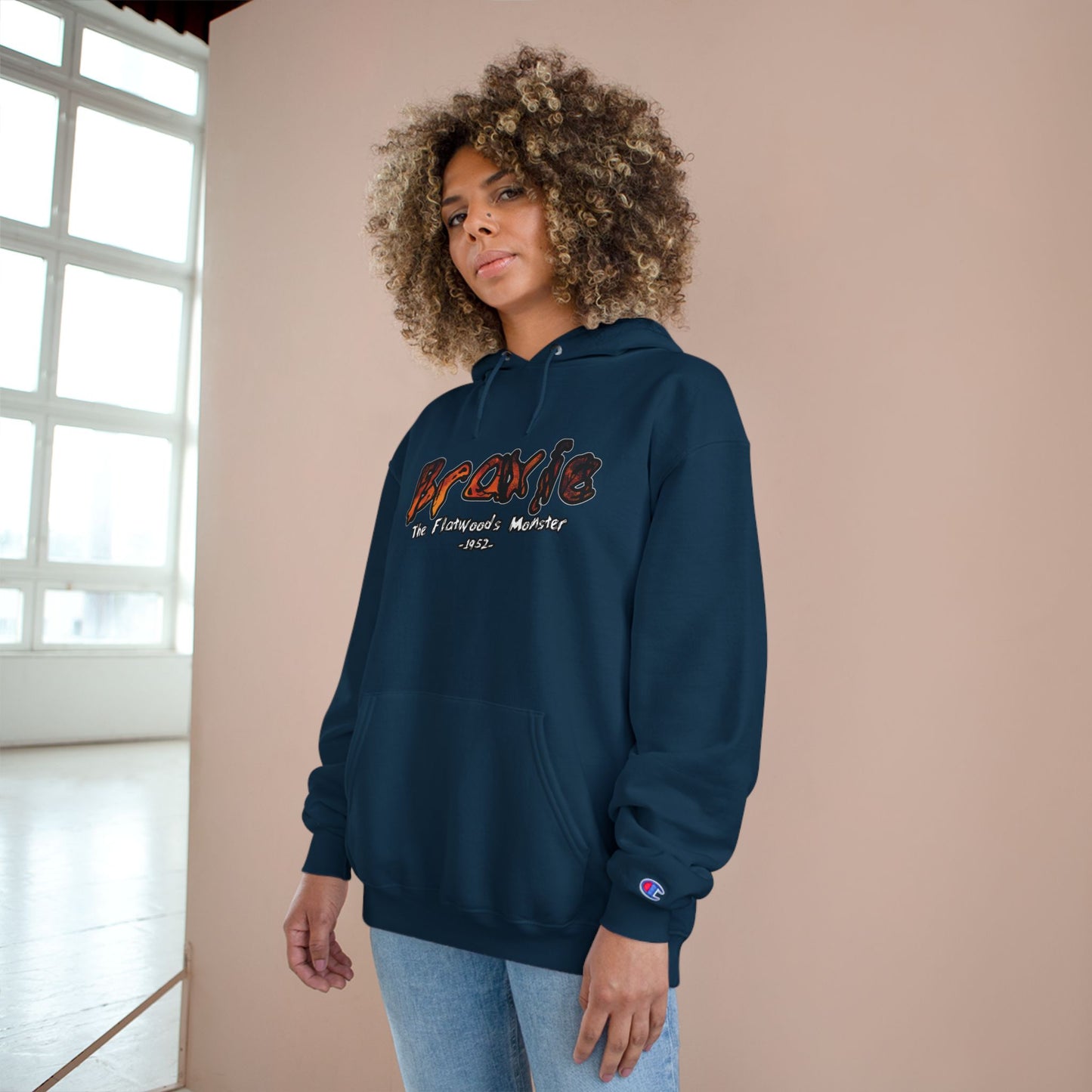 Champion Hoodie | Braxie The Flatwoods Monster-Nicodemus Studios