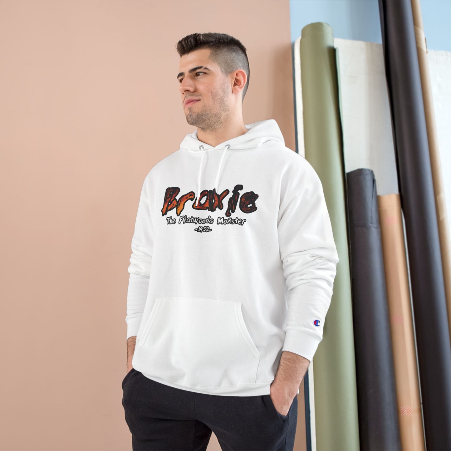 Champion Hoodie | Braxie The Flatwoods Monster-Nicodemus Studios