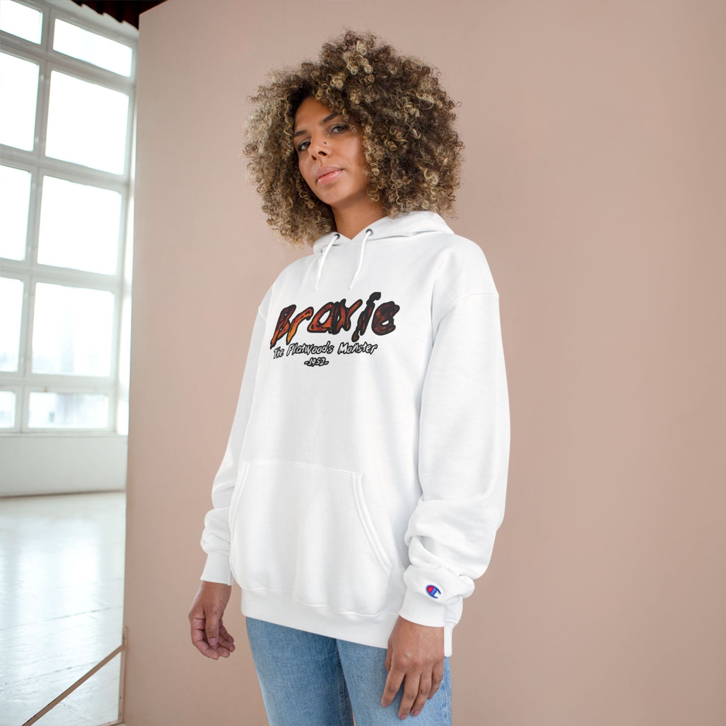 Champion Hoodie | Braxie The Flatwoods Monster-Nicodemus Studios