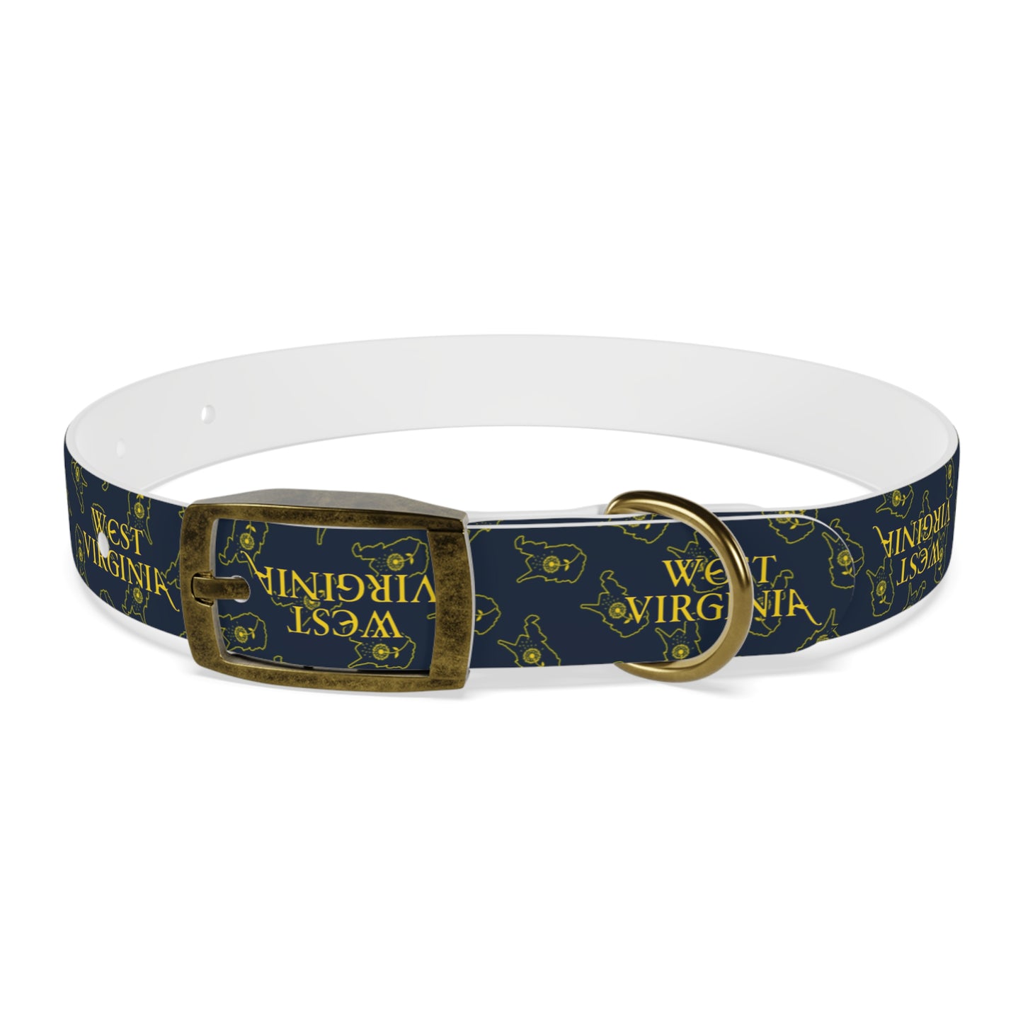 Dog Collar | West Virginia Dandelion Design-S-Vintage Brass-TPU-Nicodemus Studios