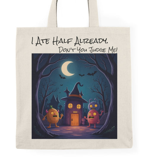 Eco-Friendly Trick or Treat Tote Bag | "I Ate Half Already"-Nicodemus Studios