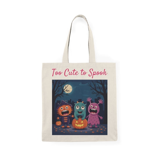 Eco-Friendly Trick or Treat Tote Bag | "Too Cute To Spook"-Nicodemus Studios