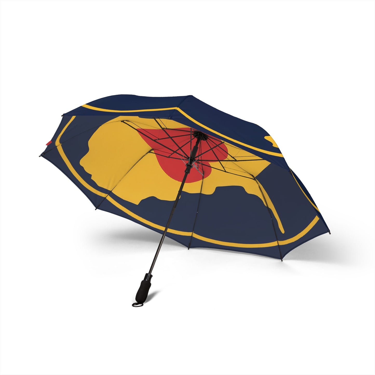 Folding Umbrella | Heart WV-Navy & Yellow-Nicodemus Studios