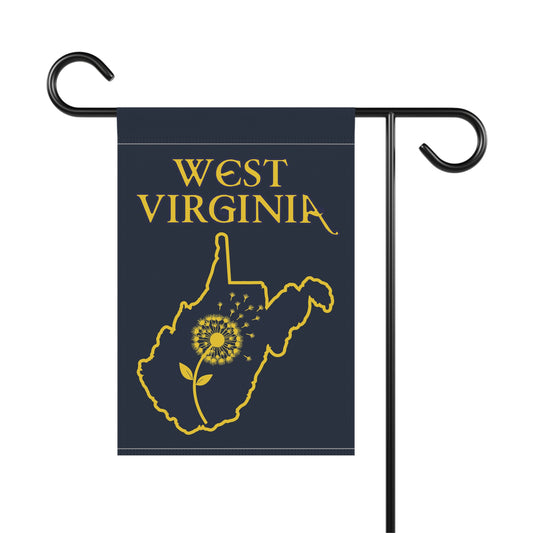 Garden Banner | Navy & Yellow West Virginia Dandelion-Nicodemus Studios