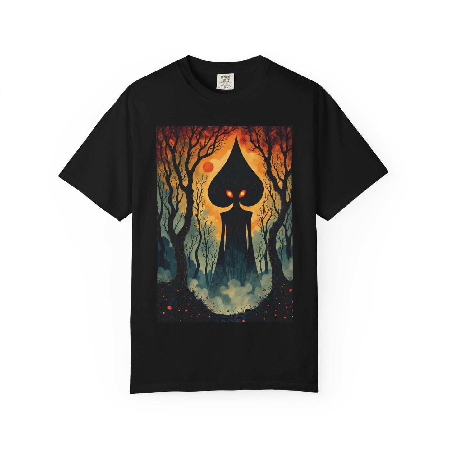 Garment-Dyed T-Shirt | Braxie The Flatwoods Monster-Black-S-Nicodemus Studios